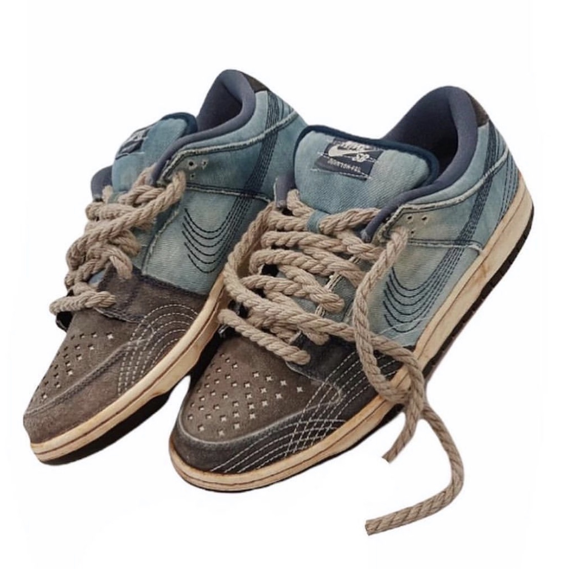 Nike SB Dunk Low Pro Mystic Navy 착용 스타일 - 1