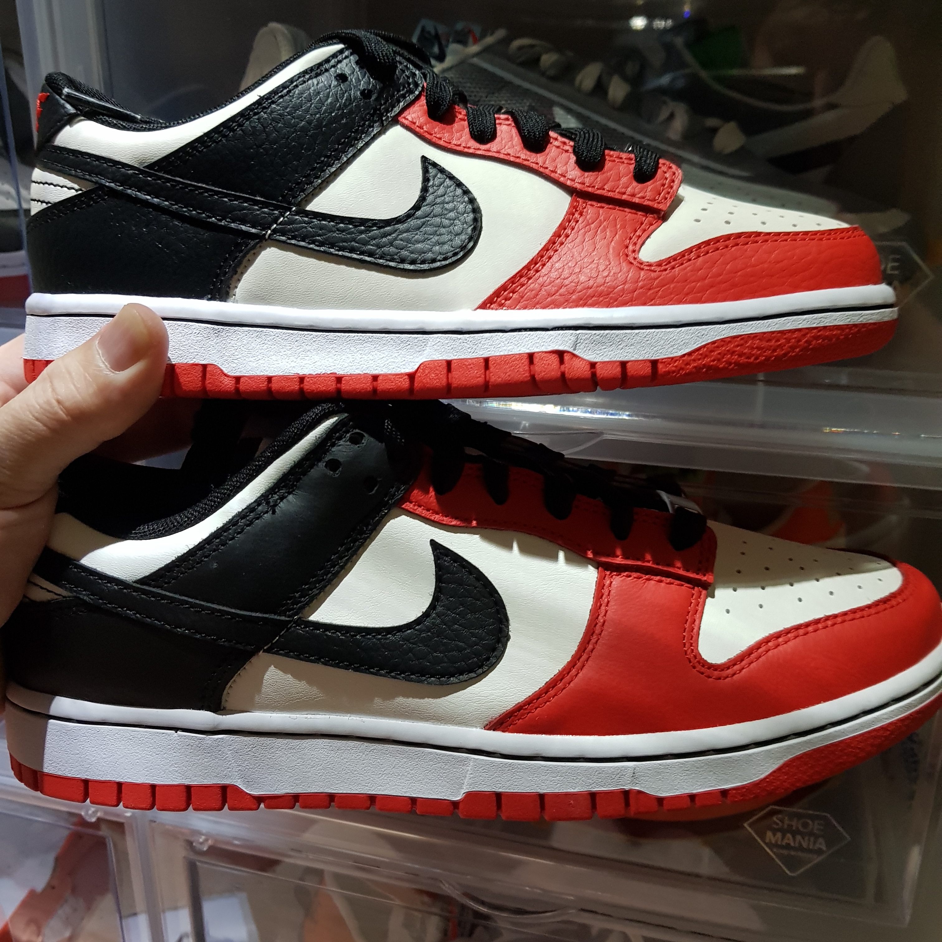 (GS) Nike x NBA Dunk Low Black and Chile Red, Nike x NBA Dunk Low Retro EMB Black and Chile Red 착용 스타일