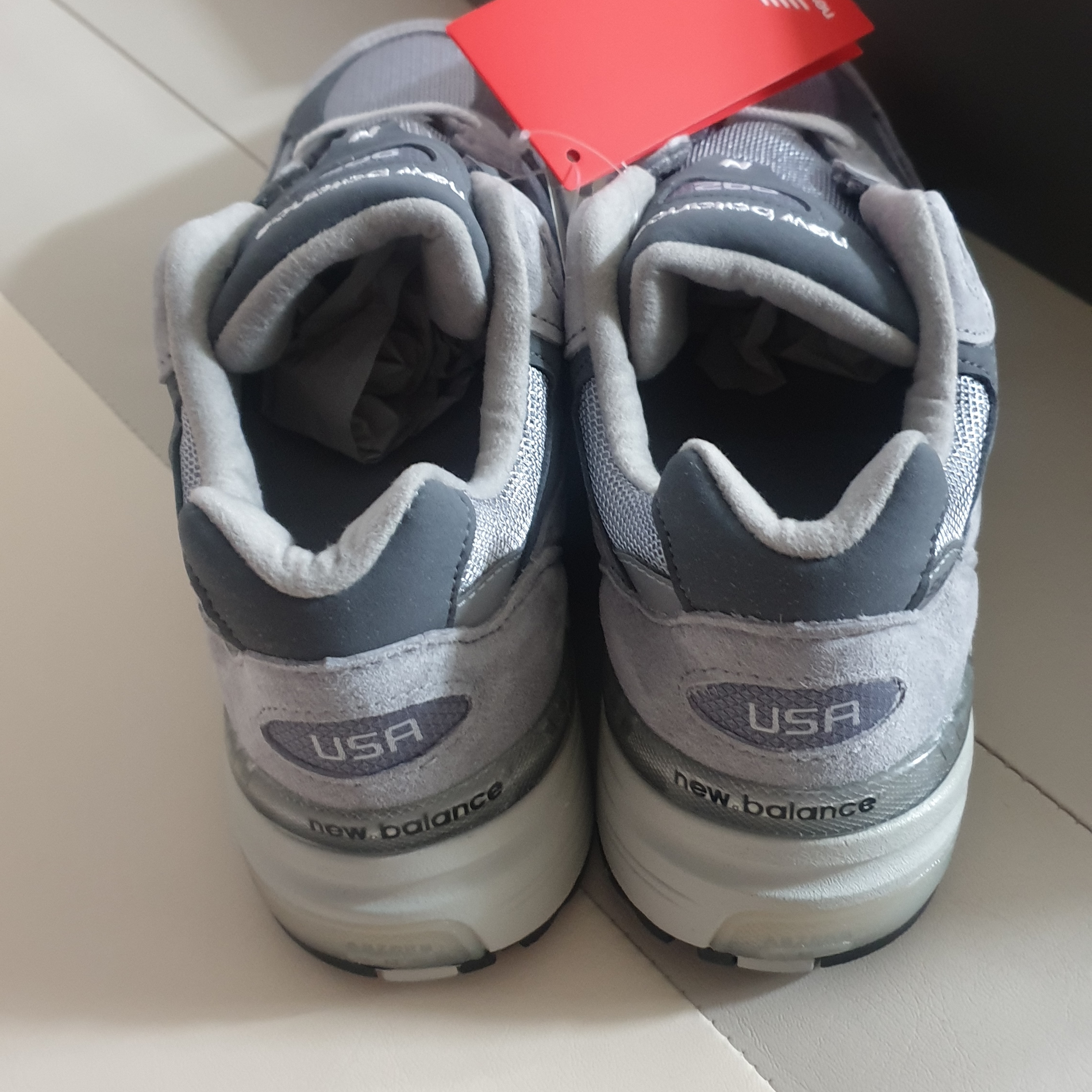 New Balance 992 Made in USA Grey - D Standard 착용 스타일 - 3