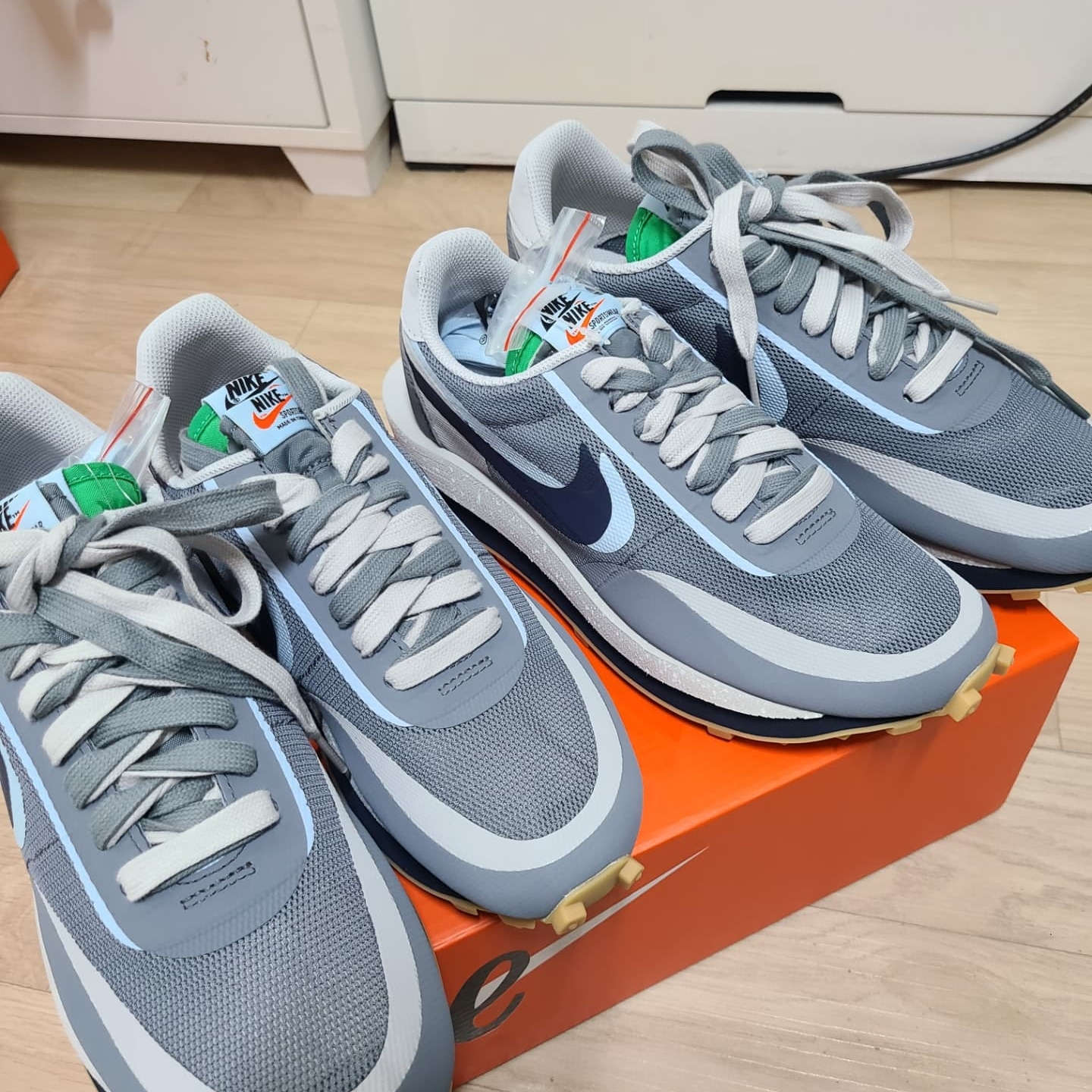 Nike x Sacai x Clot LDWaffle Cool Grey 착용 스타일