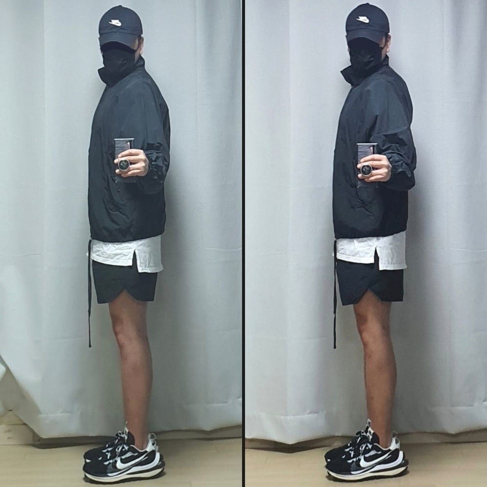 Essentials Track Jacket Black - 20FW, Essentials Volley Shorts Black - 21SS 착용 스타일 - 3