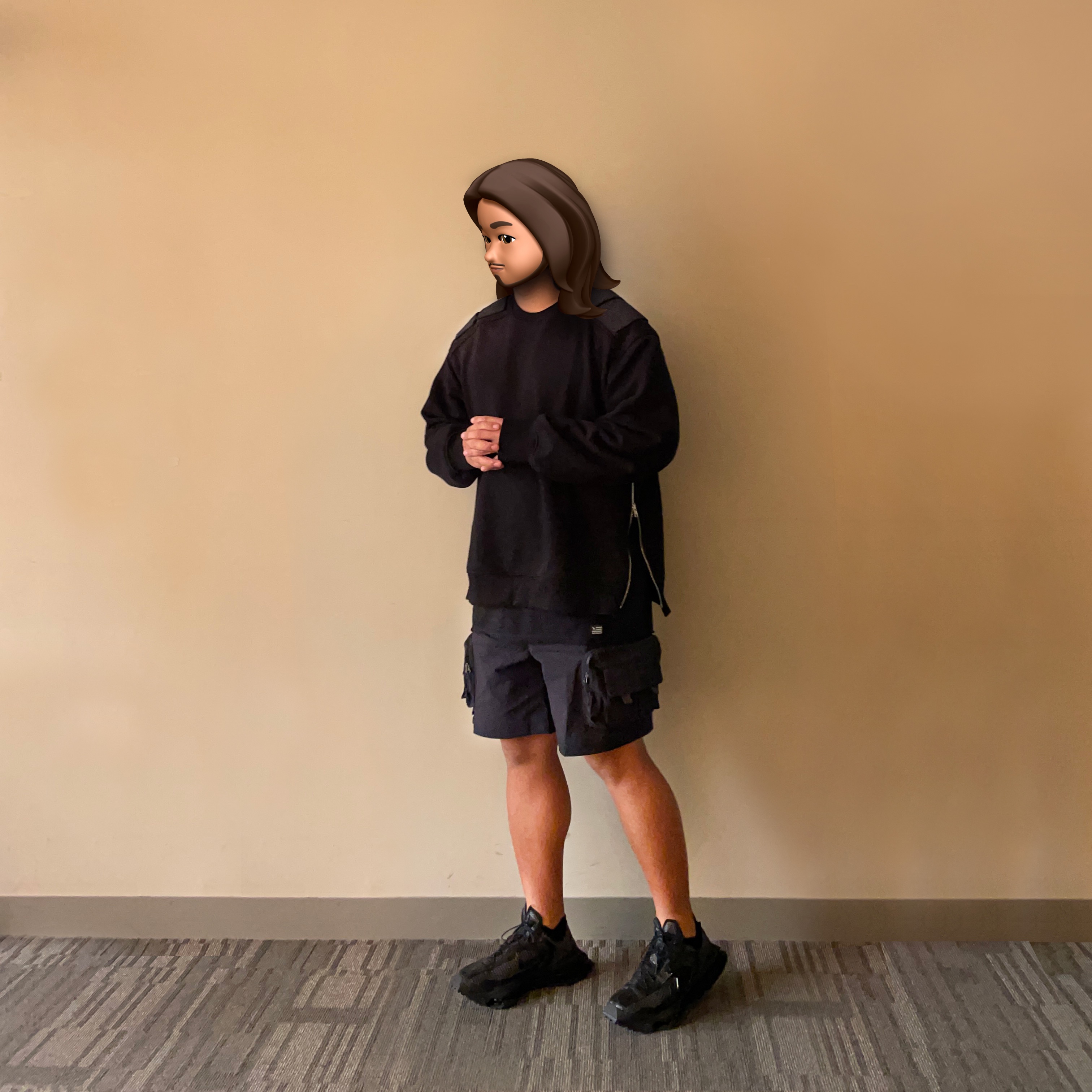 Nike x Matthew M Williams Zoom 004 Triple Black, Nike ACG Cargo Shorts Black - Asia 착용 스타일 - 1