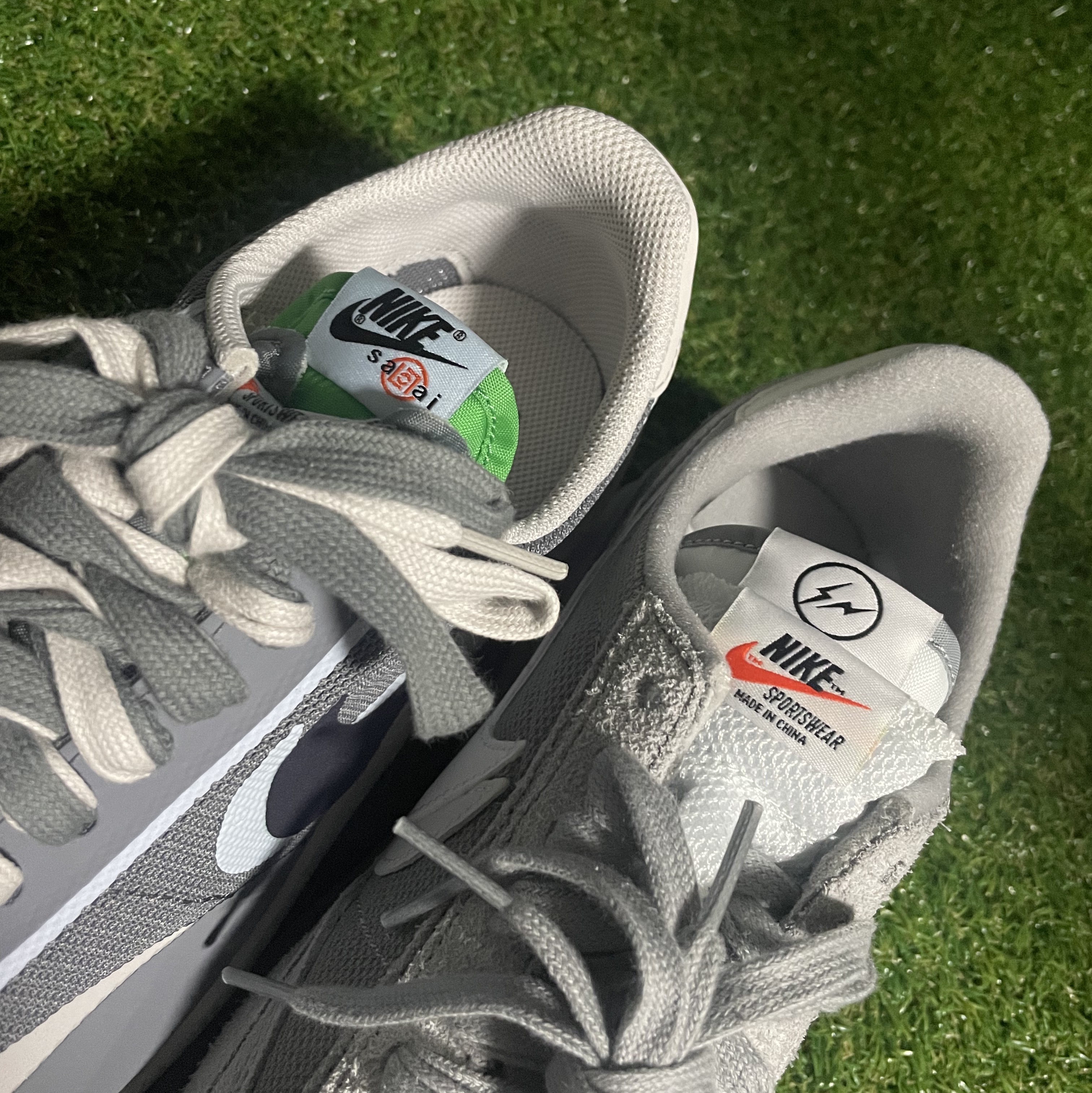 Nike x Sacai x Clot LDWaffle Cool Grey, Nike x Sacai x Fragment LDWaffle Light Smoke Grey 착용 스타일