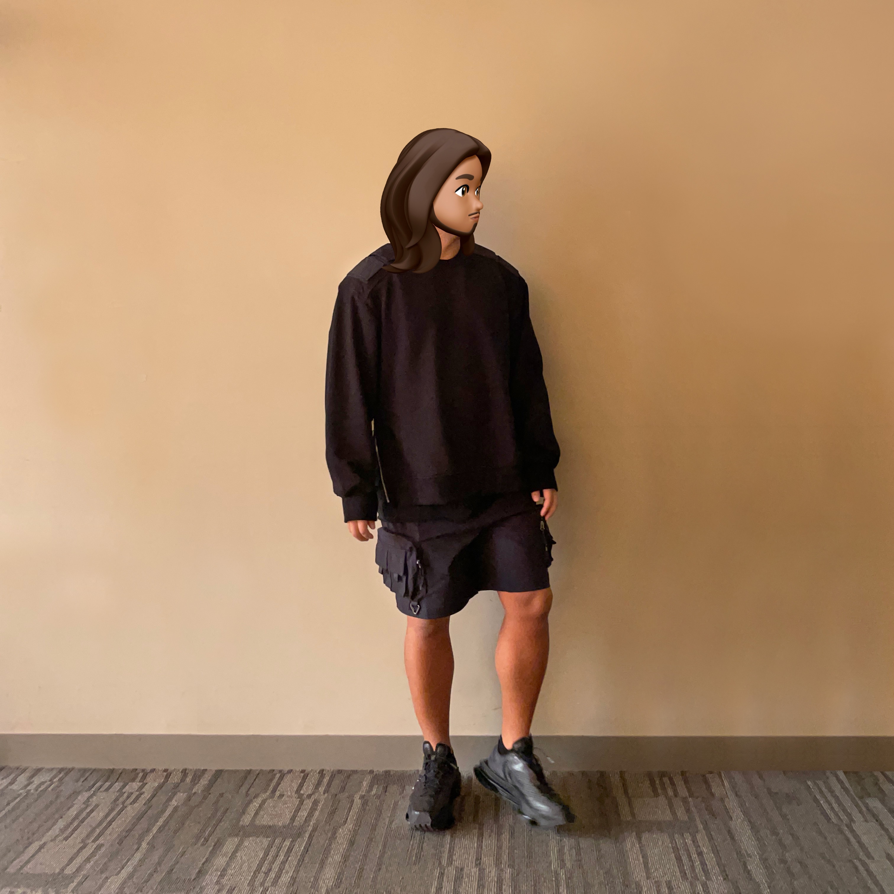 Nike x Matthew M Williams Zoom 004 Triple Black, Nike ACG Cargo Shorts Black - Asia 착용 스타일 - 2