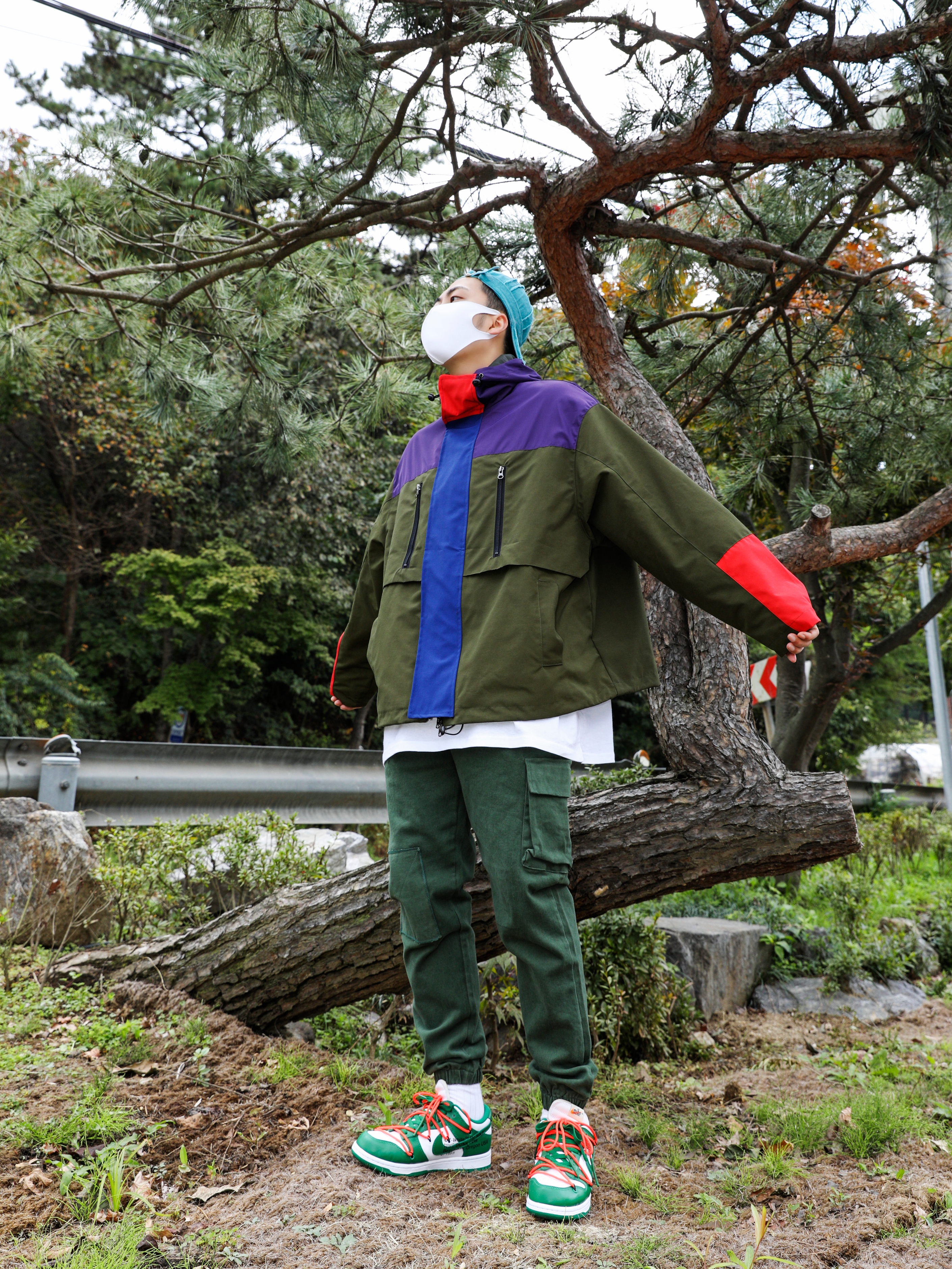 Nike x Off-White Dunk Low Pine Green 착용 스타일 - 1