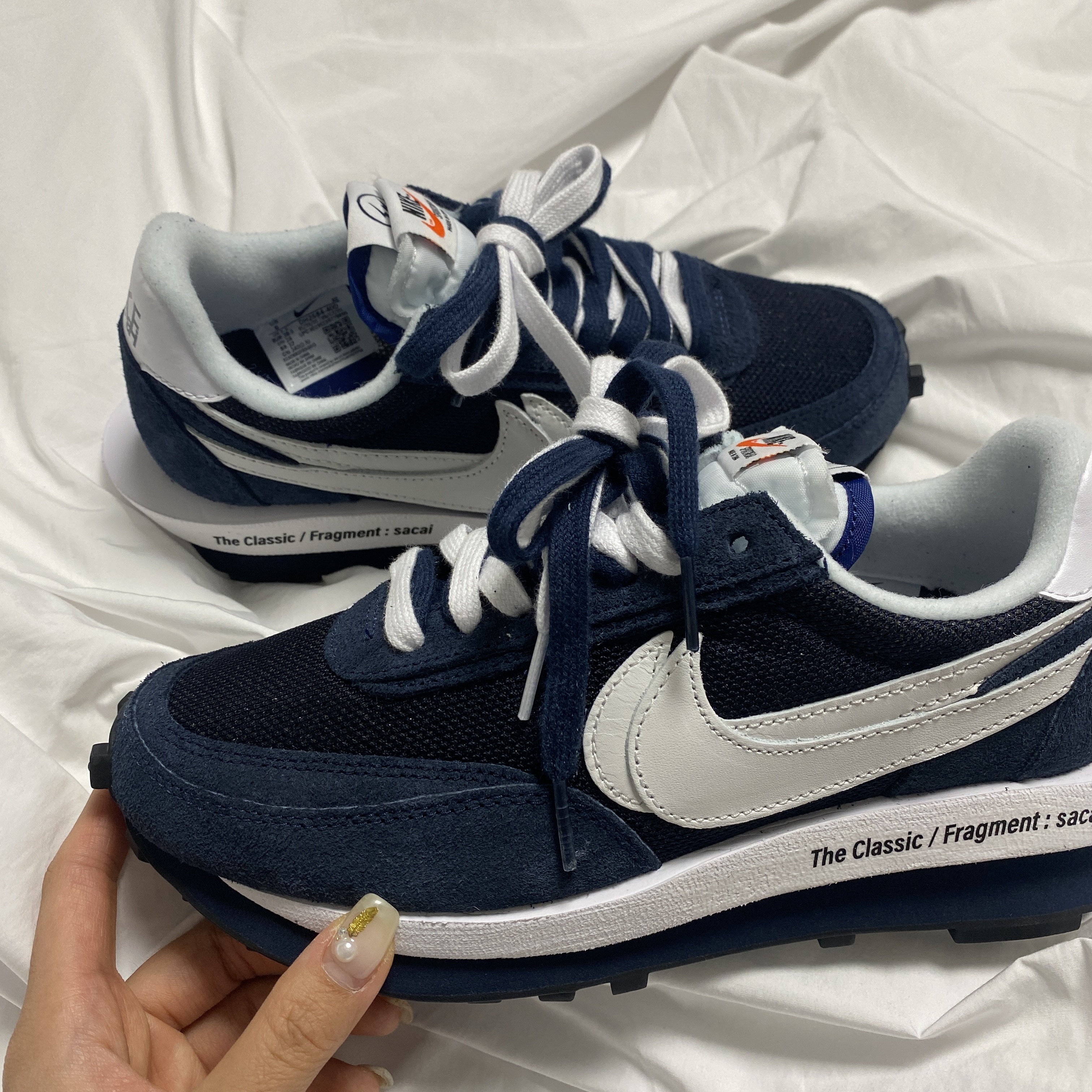 Nike x Sacai x Fragment LDWaffle Blackened Blue 착용 스타일