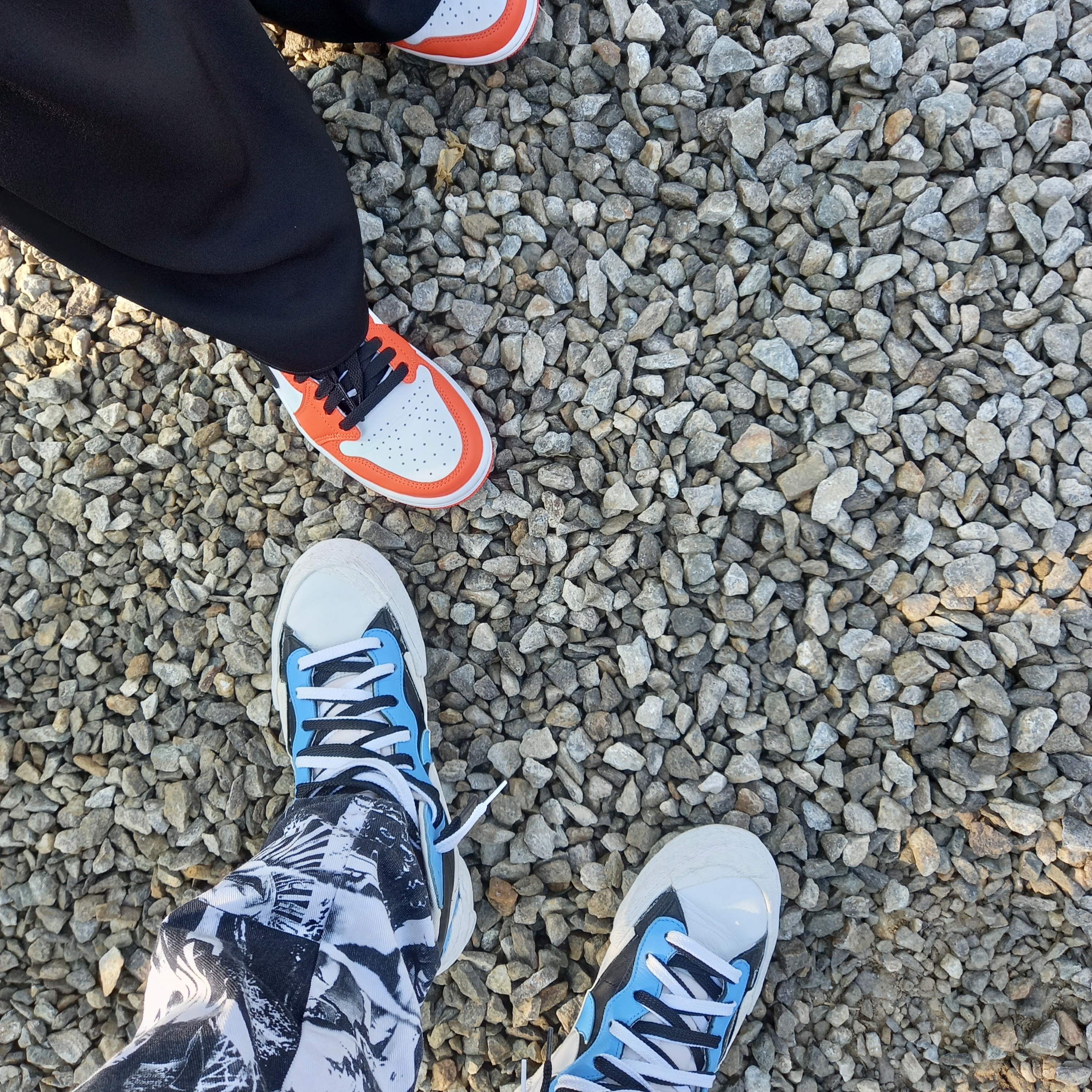 Nike x Sacai Blazer Mid White Black Legend Blue, Jordan 1 Low OG Starfish 착용 스타일