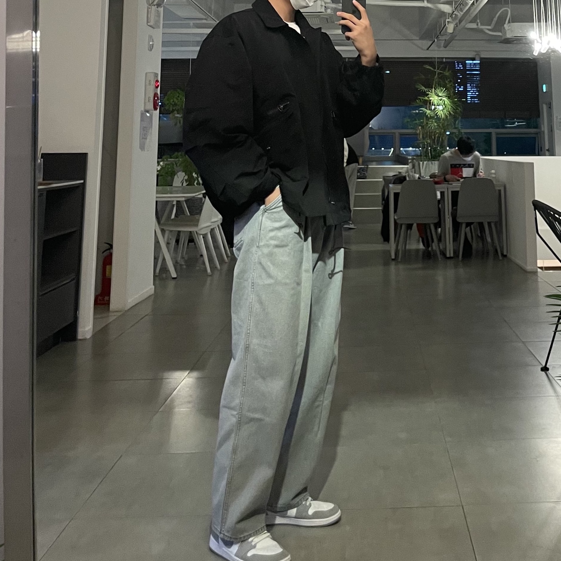 (W) Jordan 1 Low White Wolf Grey 착용 스타일