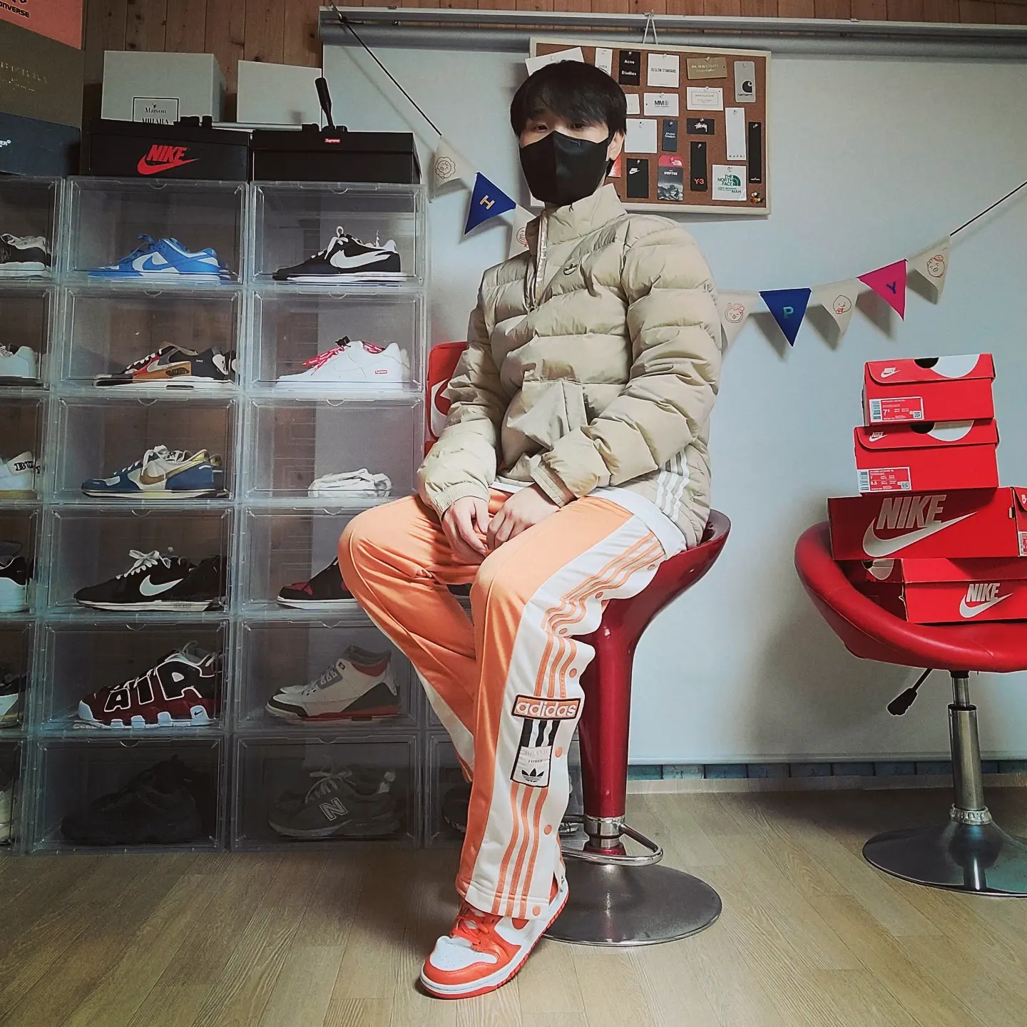 Nike Dunk High Retro Orange Blaze 착용 스타일 - 2