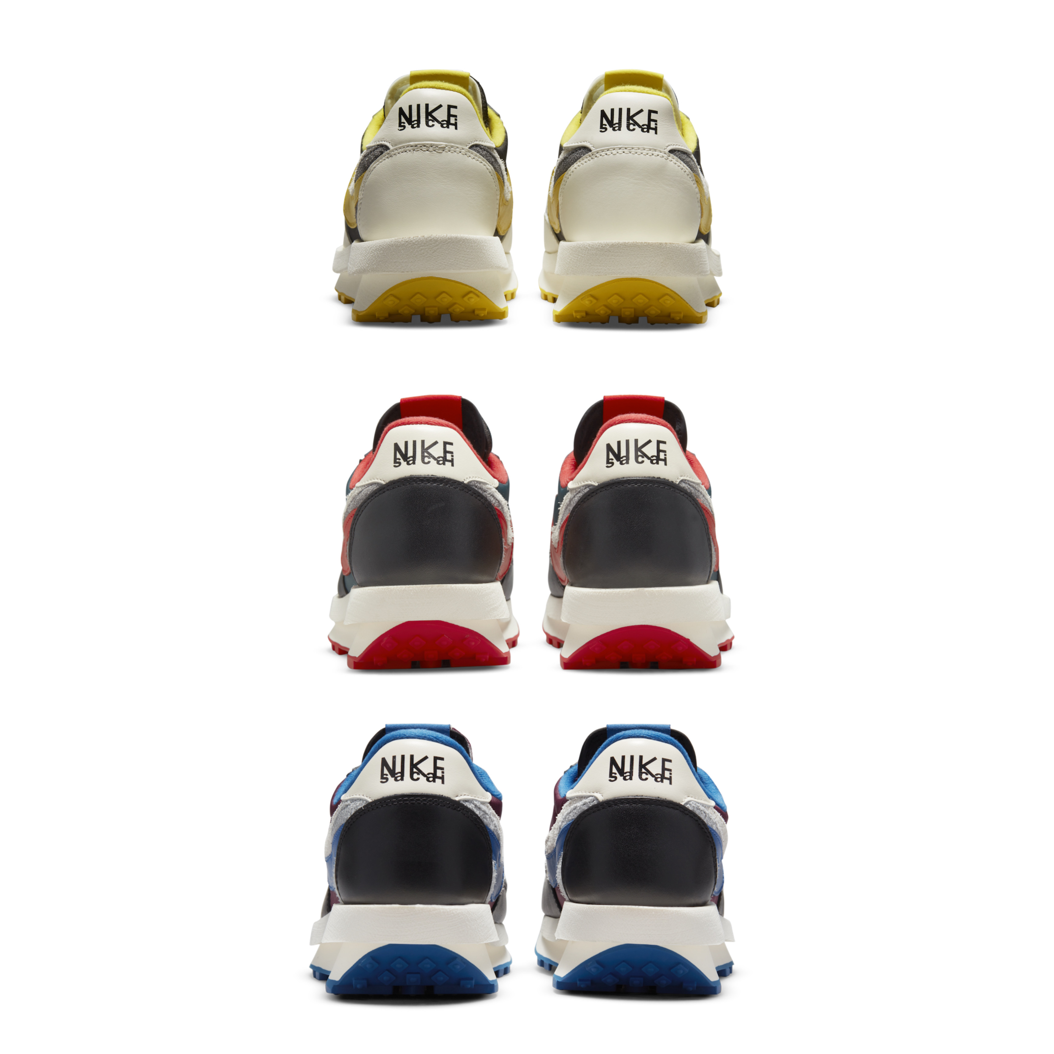 Nike x Sacai x Undercover LDWaffle Black Bright Citron, Nike x Sacai x Undercover LDWaffle Night Maroon Team Royal 착용 스타일 - 5
