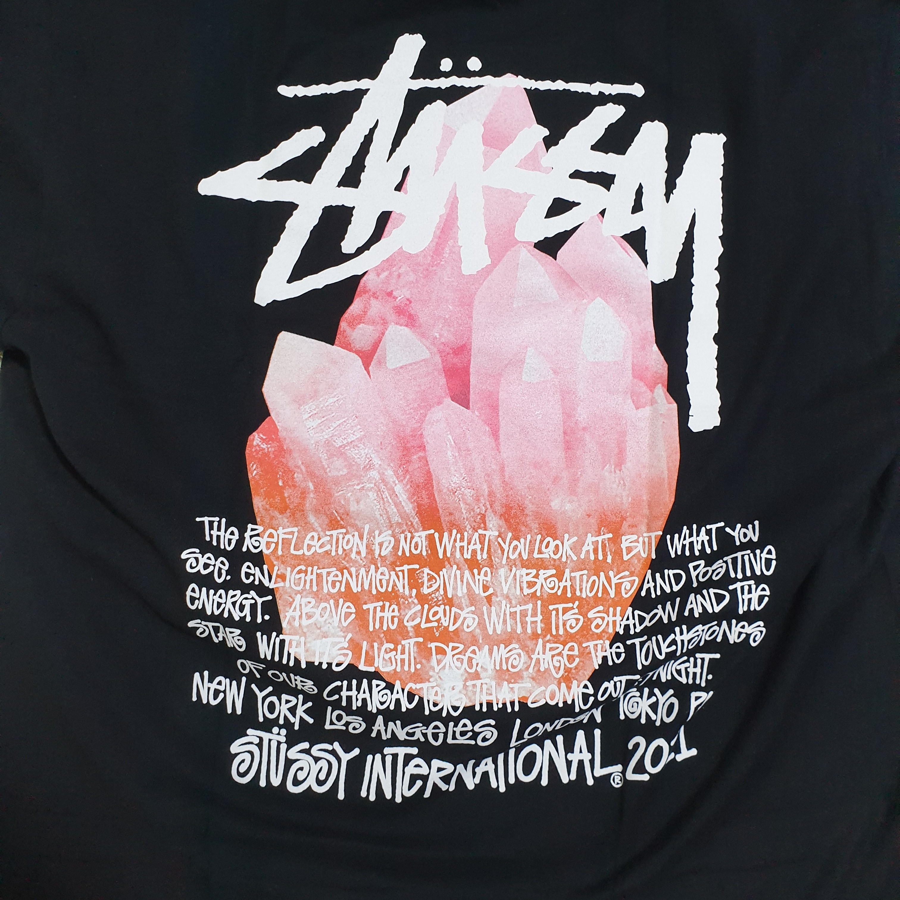 Stussy Reflection T-Shirt Black 착용 스타일 - 1