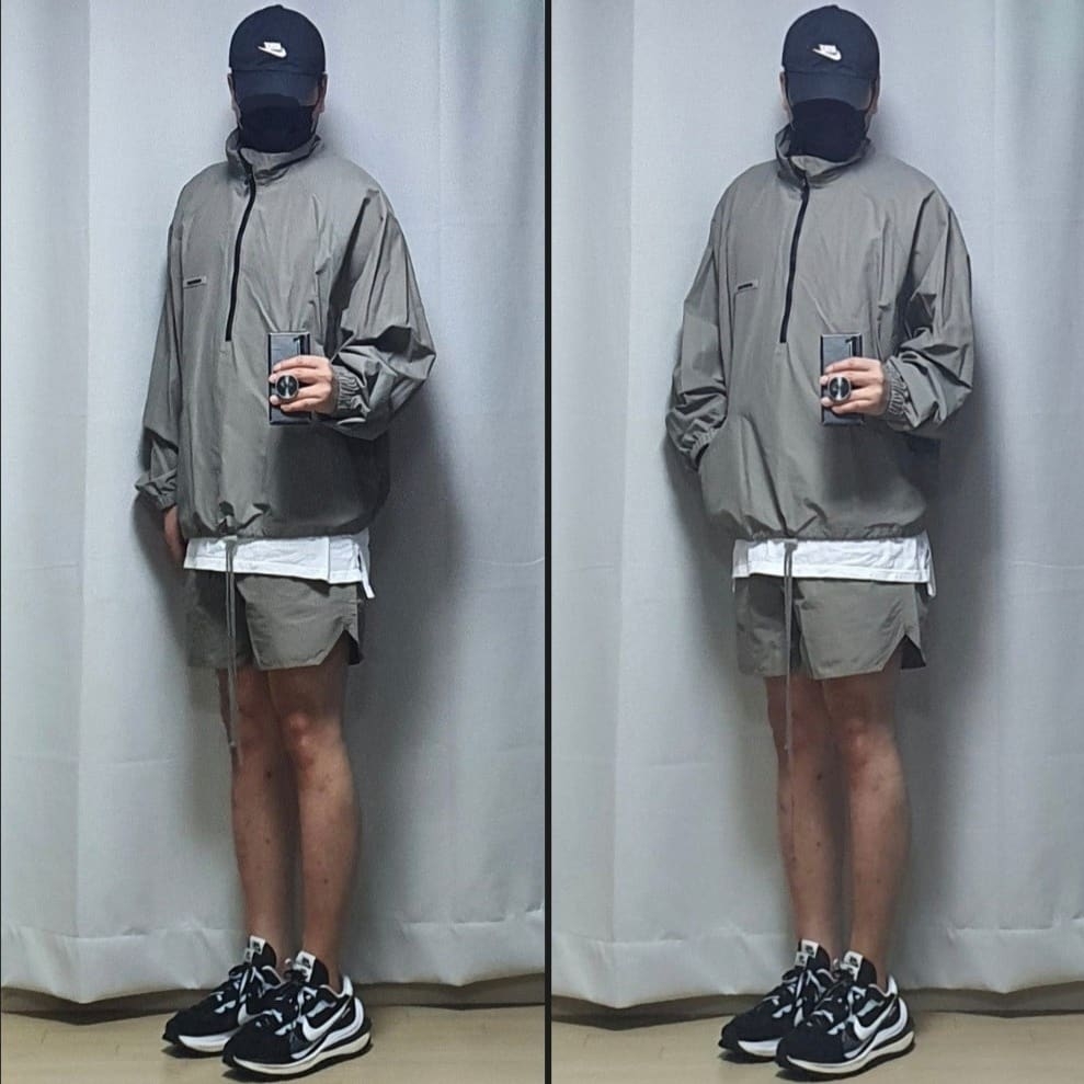 Essentials Track Jacket Cement - 20FW, Essentials Volley Shorts Cement - 20FW 착용 스타일 - 2
