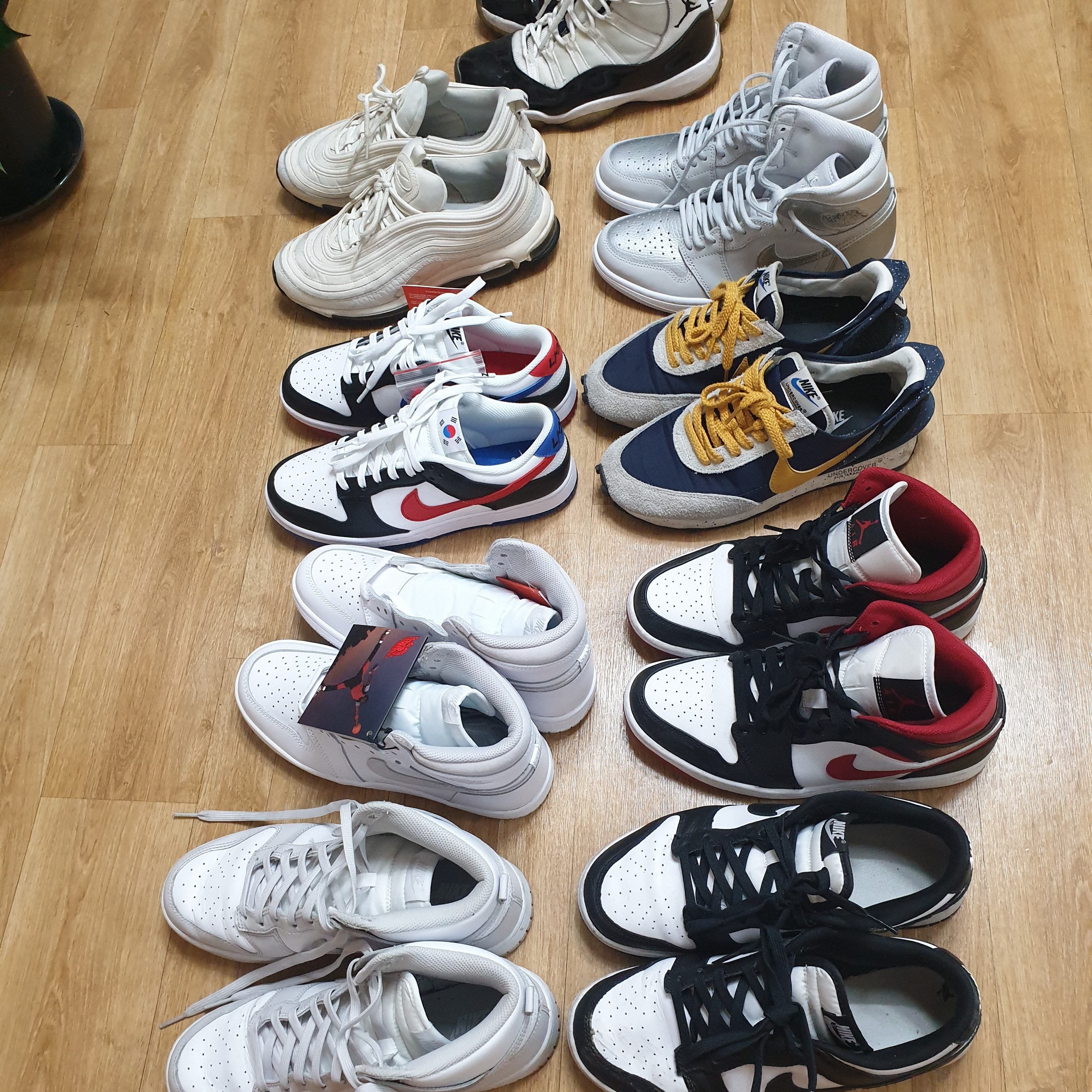 Jordan 1 Retro High OG CO.JP Neutral Grey, (W) Nike x Undercover Daybreak Obsidian 착용 스타일