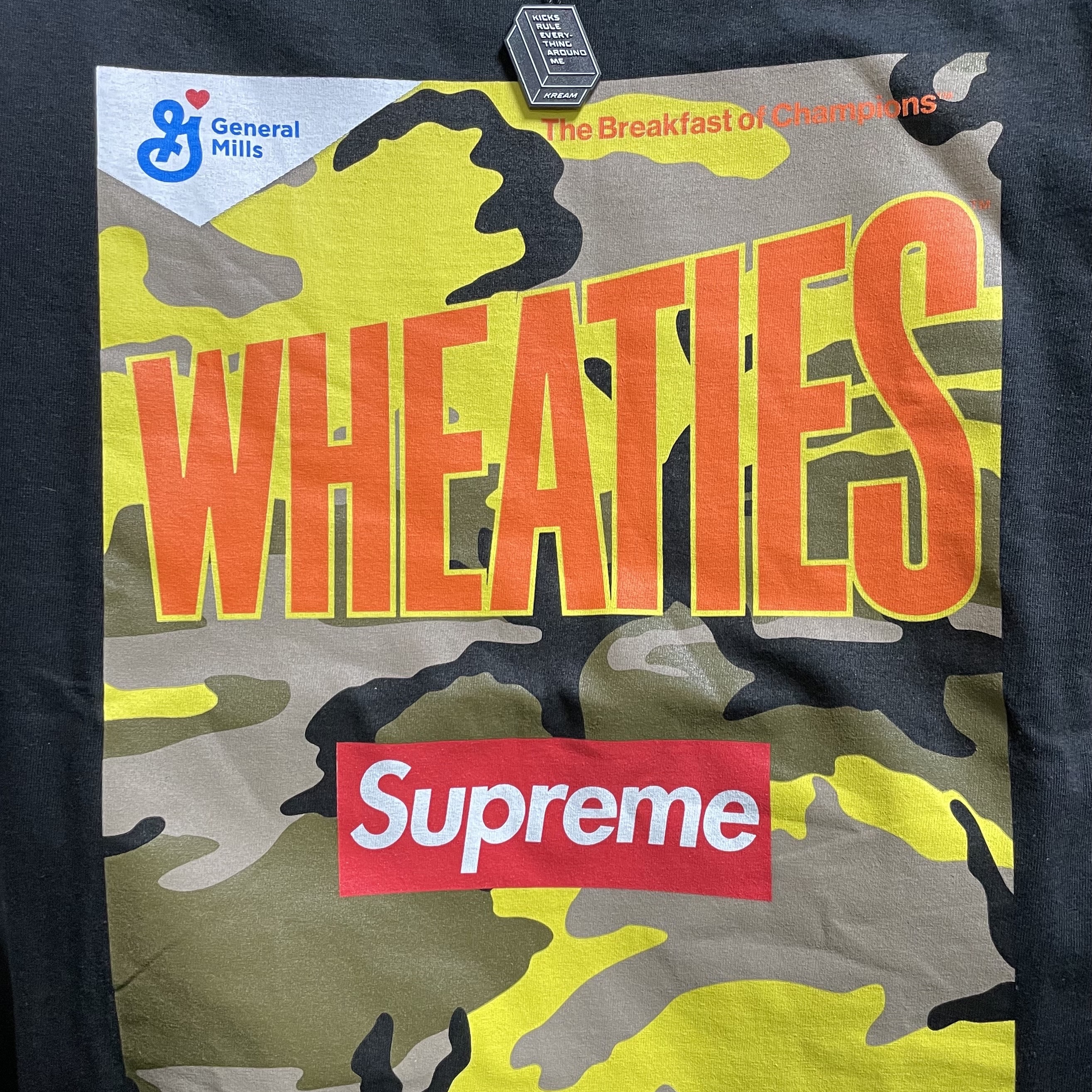 Supreme Wheaties T-Shirt Black - 21SS 착용 스타일