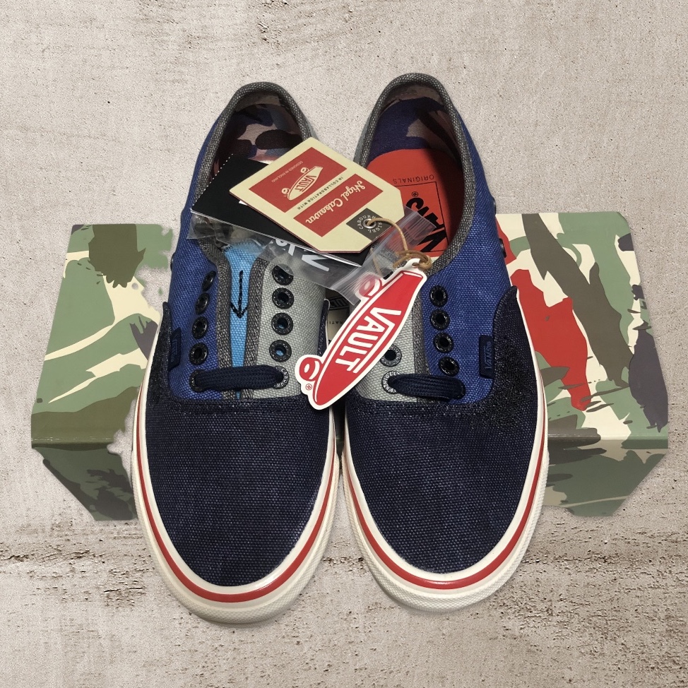 Vans Vault x Nigel Cabourn OG Authentic LX Crazy Navy Mix 착용 스타일 - 1