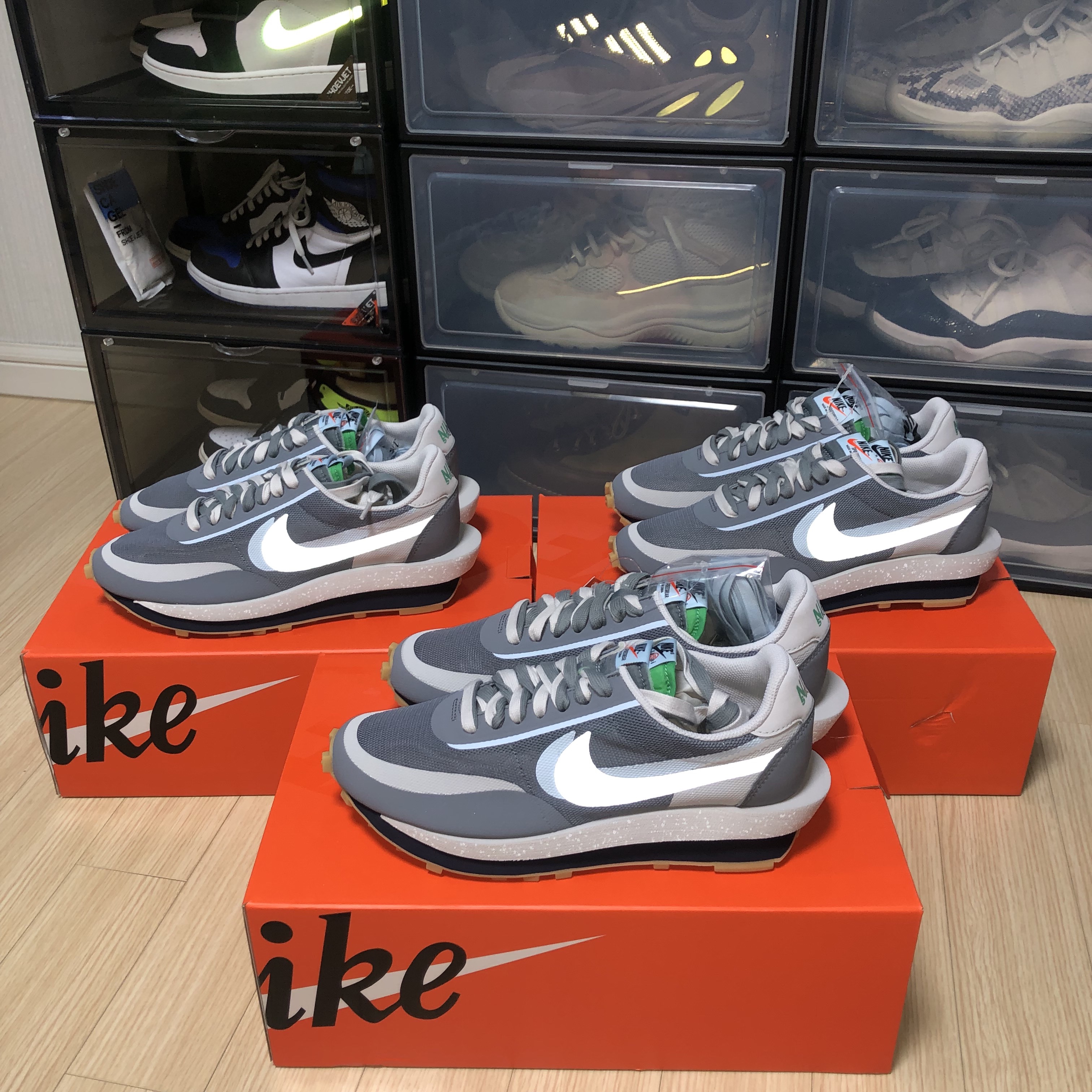 Nike x Sacai x Clot LDWaffle Cool Grey, Nike x Sacai x Clot LDWaffle Orange Blaze 착용 스타일 - 1