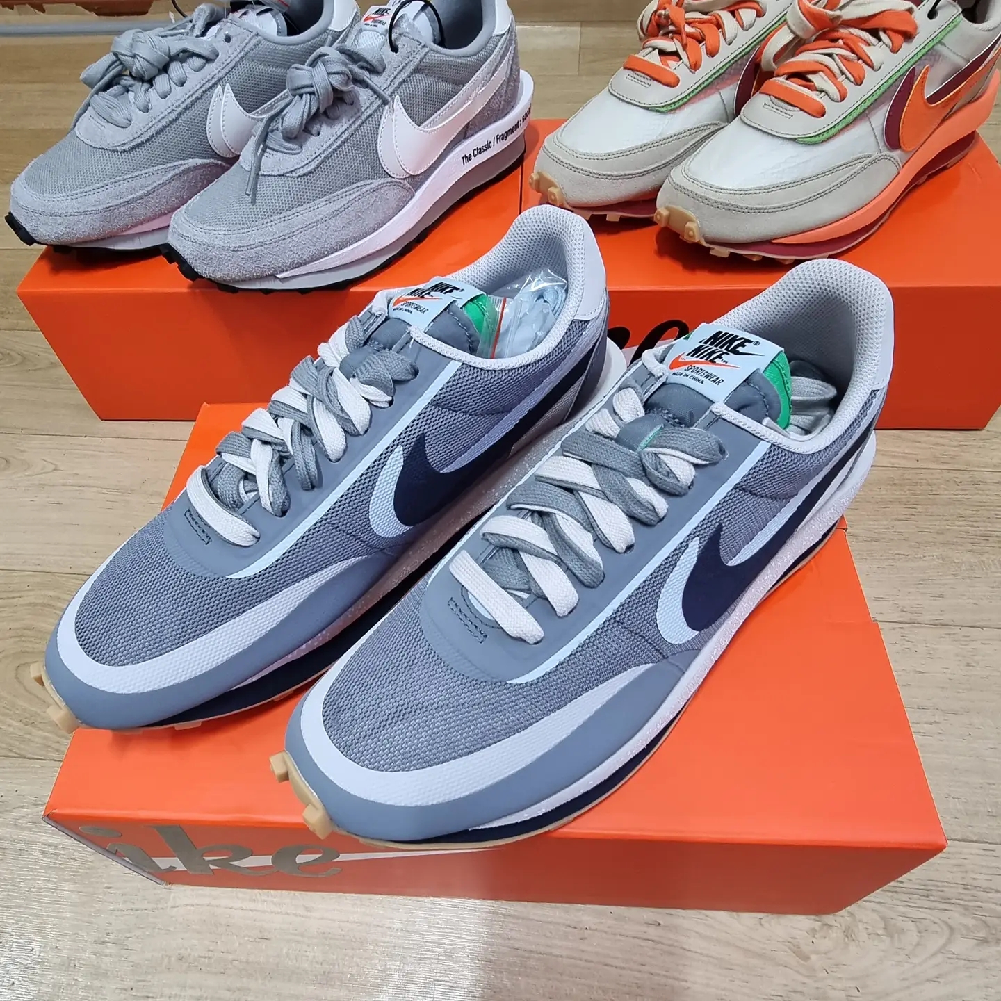 Nike x Sacai x Clot LDWaffle Cool Grey, Nike x Sacai x Clot LDWaffle Orange Blaze 착용 스타일 - 4