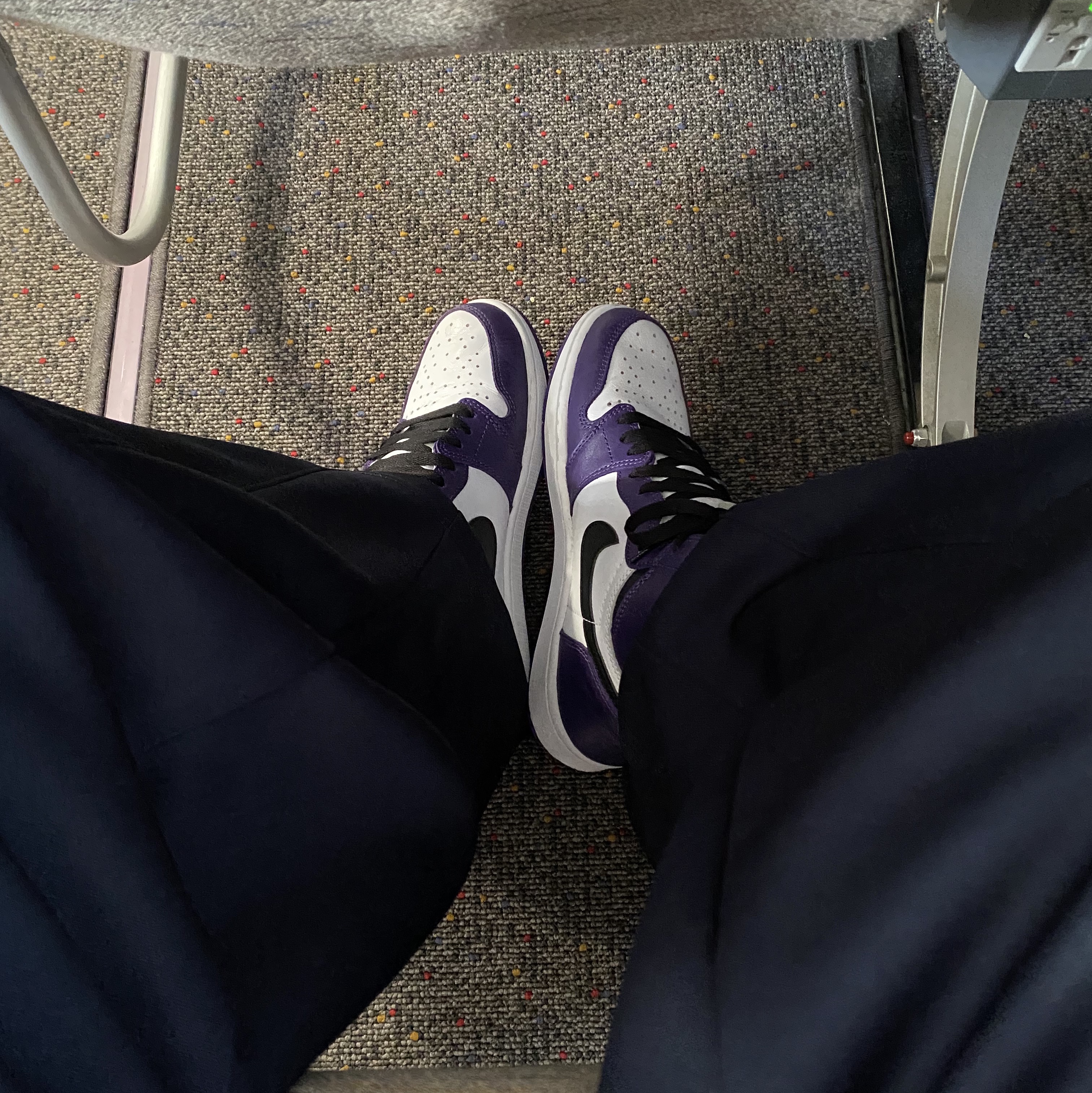 Jordan 1 Retro High OG Court Purple 2020, Needles H.D. Track Pants Poly Smooth Navy 착용 스타일
