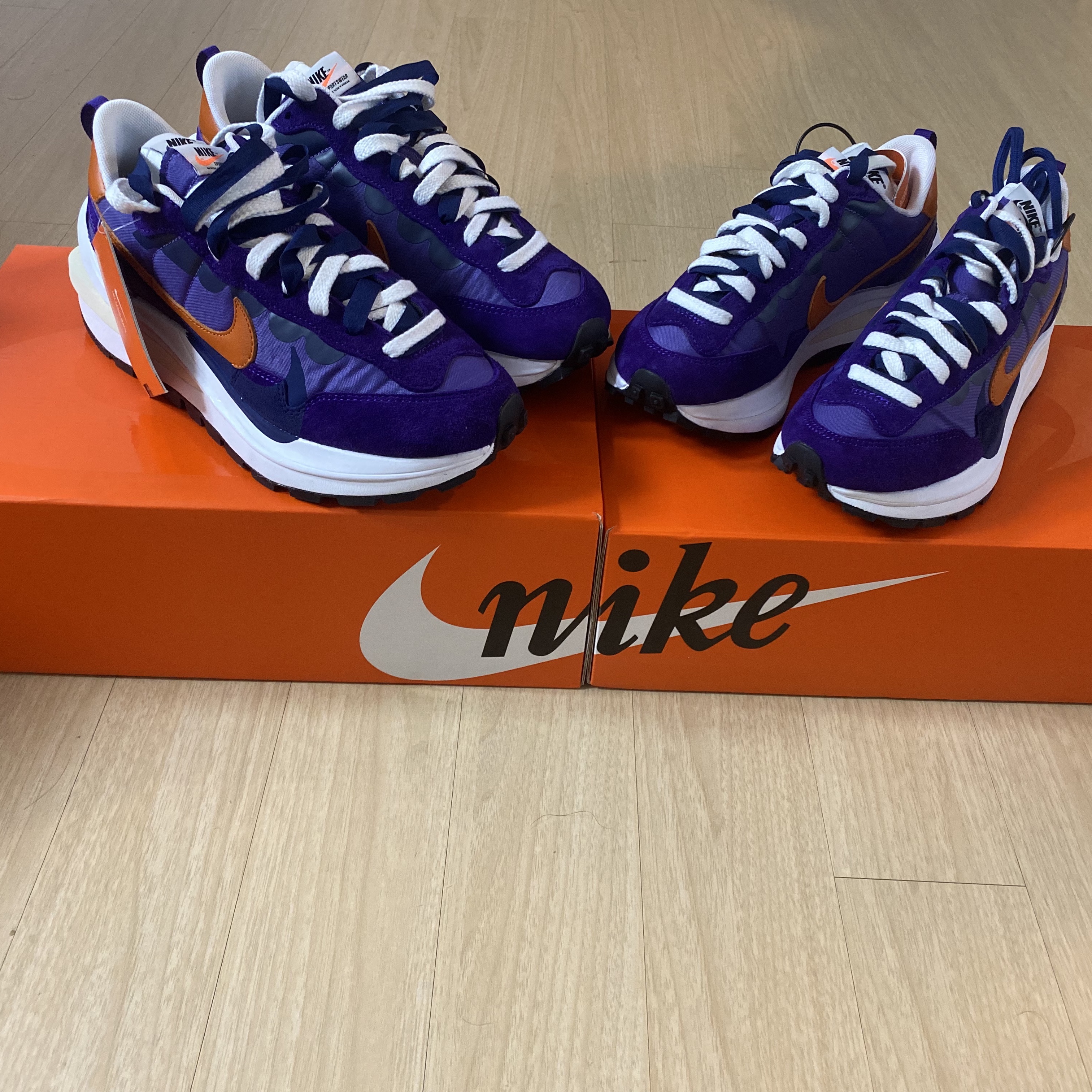Nike x Sacai VaporWaffle Dark Iris 착용 스타일
