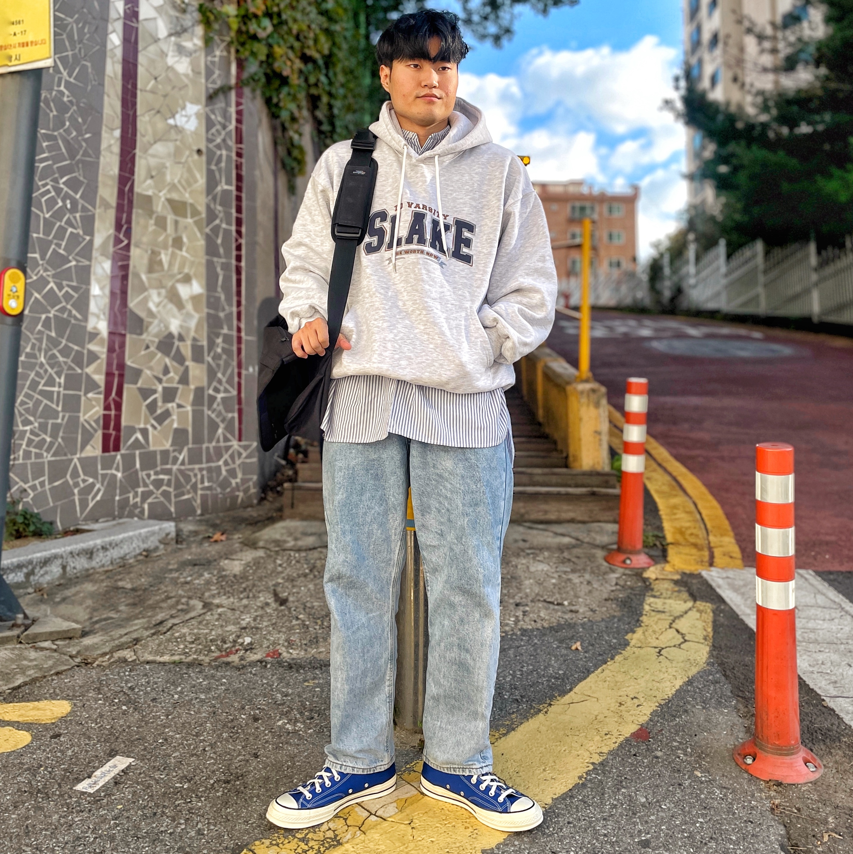 Converse Chuck 70 High Rush Blue 착용 스타일 - 2
