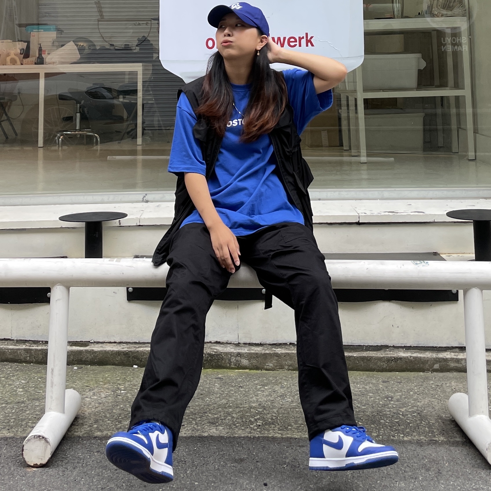 Nike Dunk High Retro Game Royal 착용 스타일 - 1