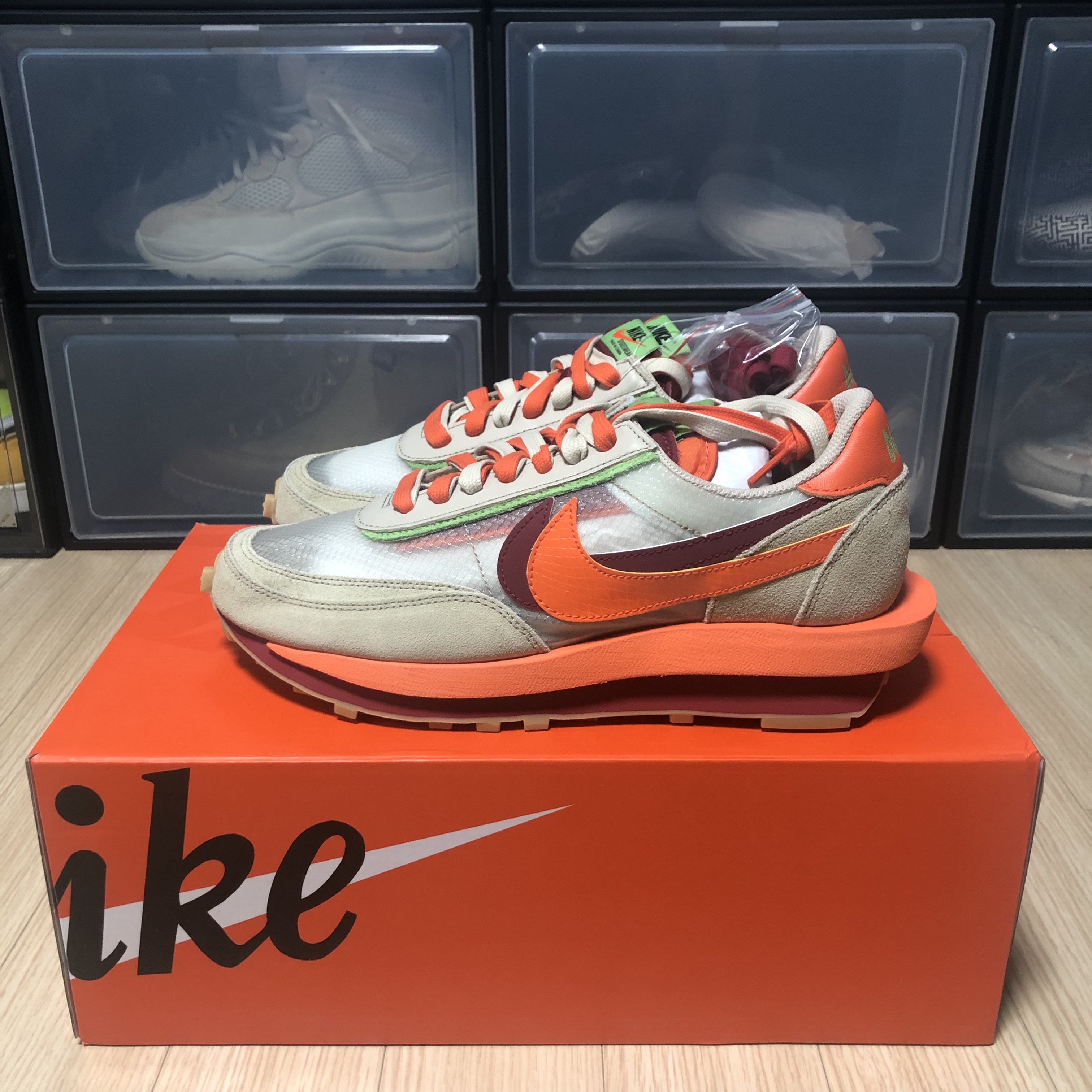Nike x Sacai x Clot LDWaffle Cool Grey, Nike x Sacai x Clot LDWaffle Orange Blaze 착용 스타일 - 2