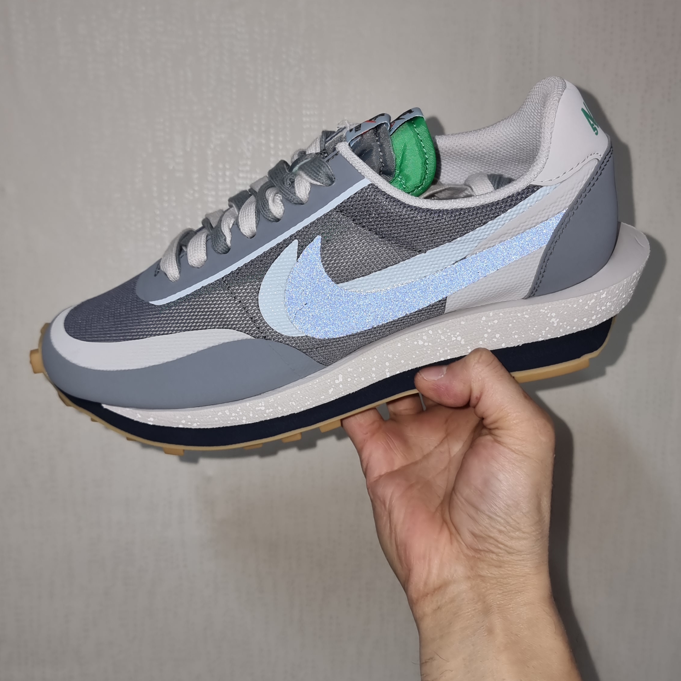 Nike x Sacai x Clot LDWaffle Cool Grey, Nike x Sacai x Clot LDWaffle Orange Blaze 착용 스타일 - 1