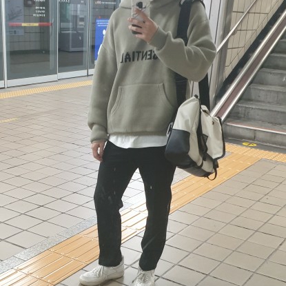 Nike Air Force 1 '07 Low White, Essentials Knit Pullover Hoodie Pistachio - 21FW 착용 스타일