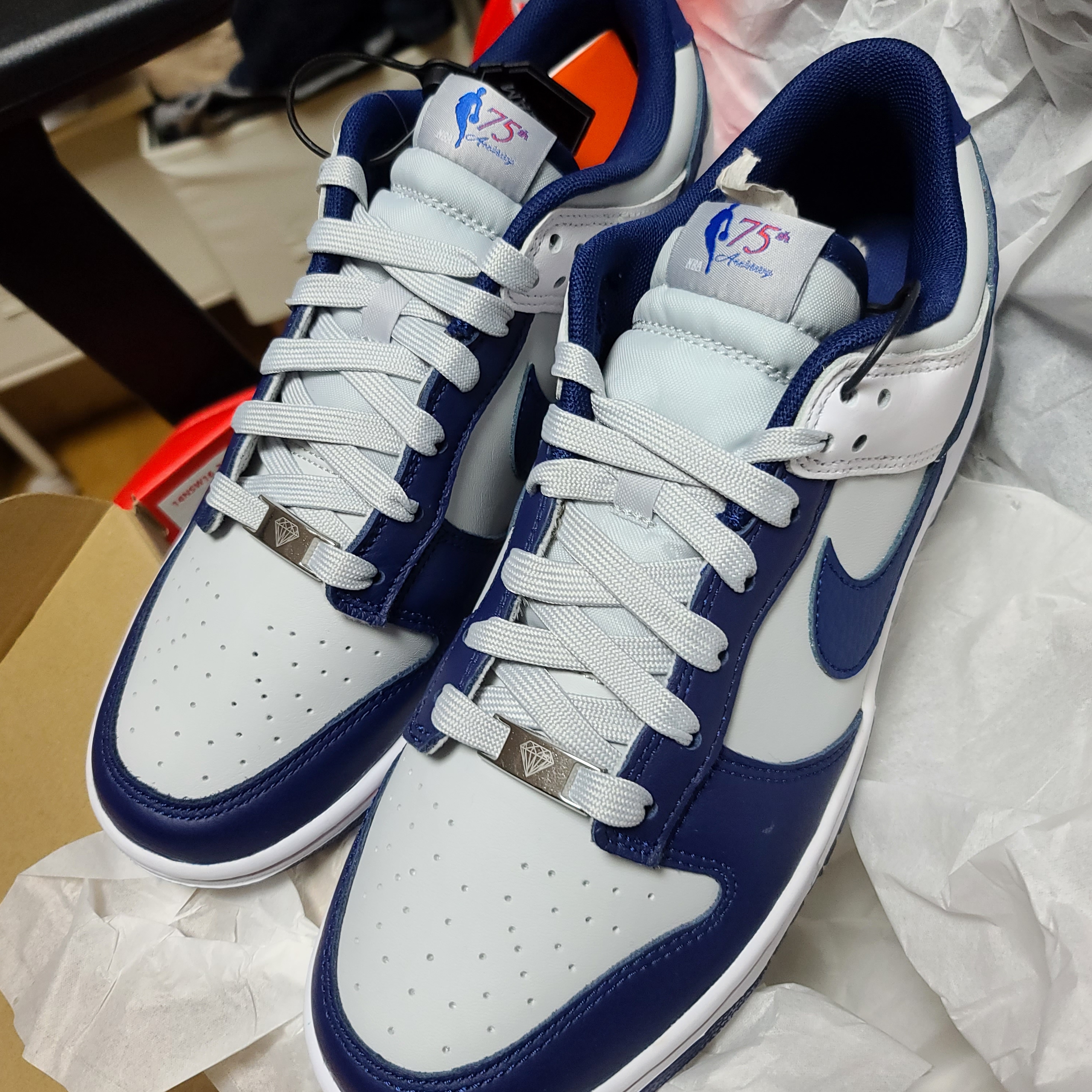 Nike x NBA Dunk Low Retro EMB Nets 착용 스타일 - 1