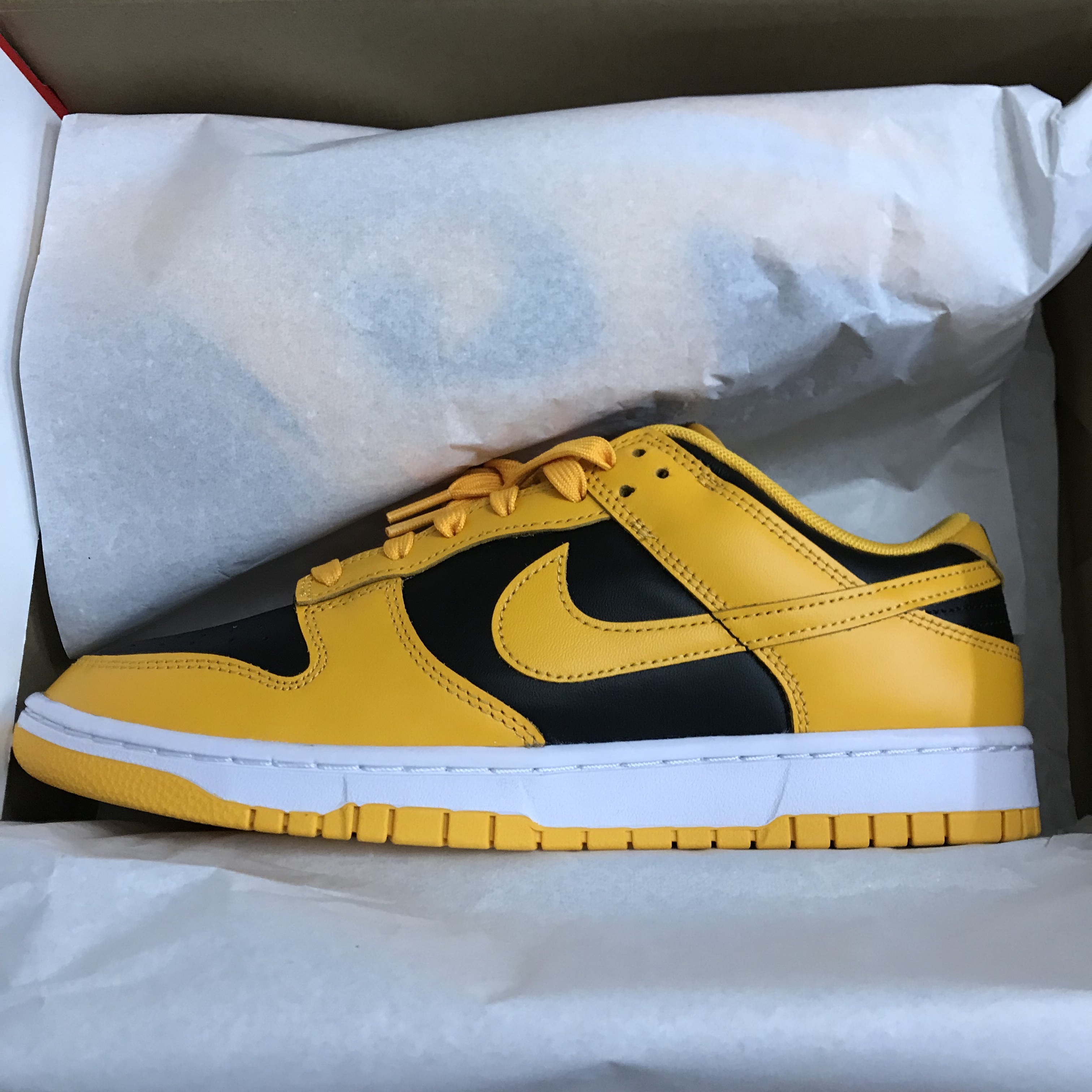 Nike Dunk Low Retro Championship Goldenrod 착용 스타일 - 2