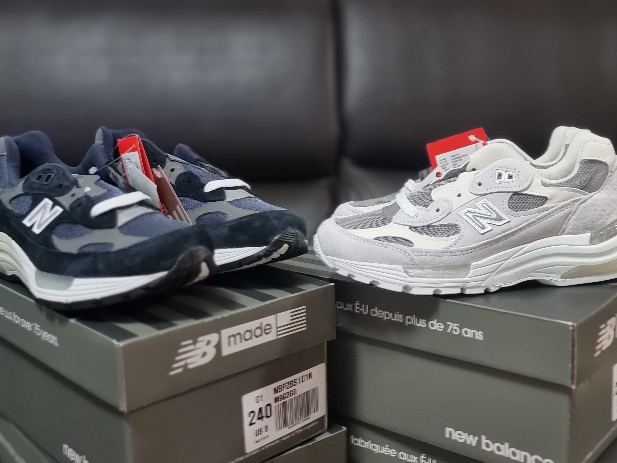 New Balance 992 Made in USA White Silver, New Balance 992 Made in USA Navy 착용 스타일