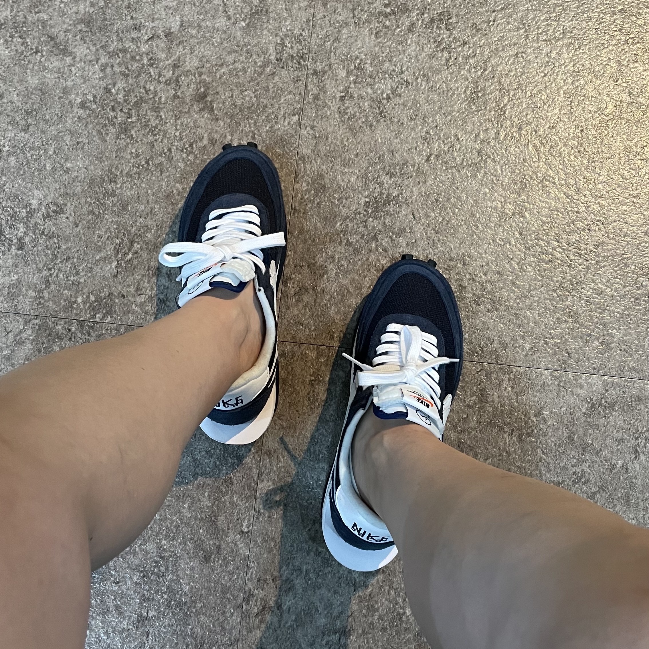 Nike x Sacai x Fragment LDWaffle Blackened Blue 착용 스타일