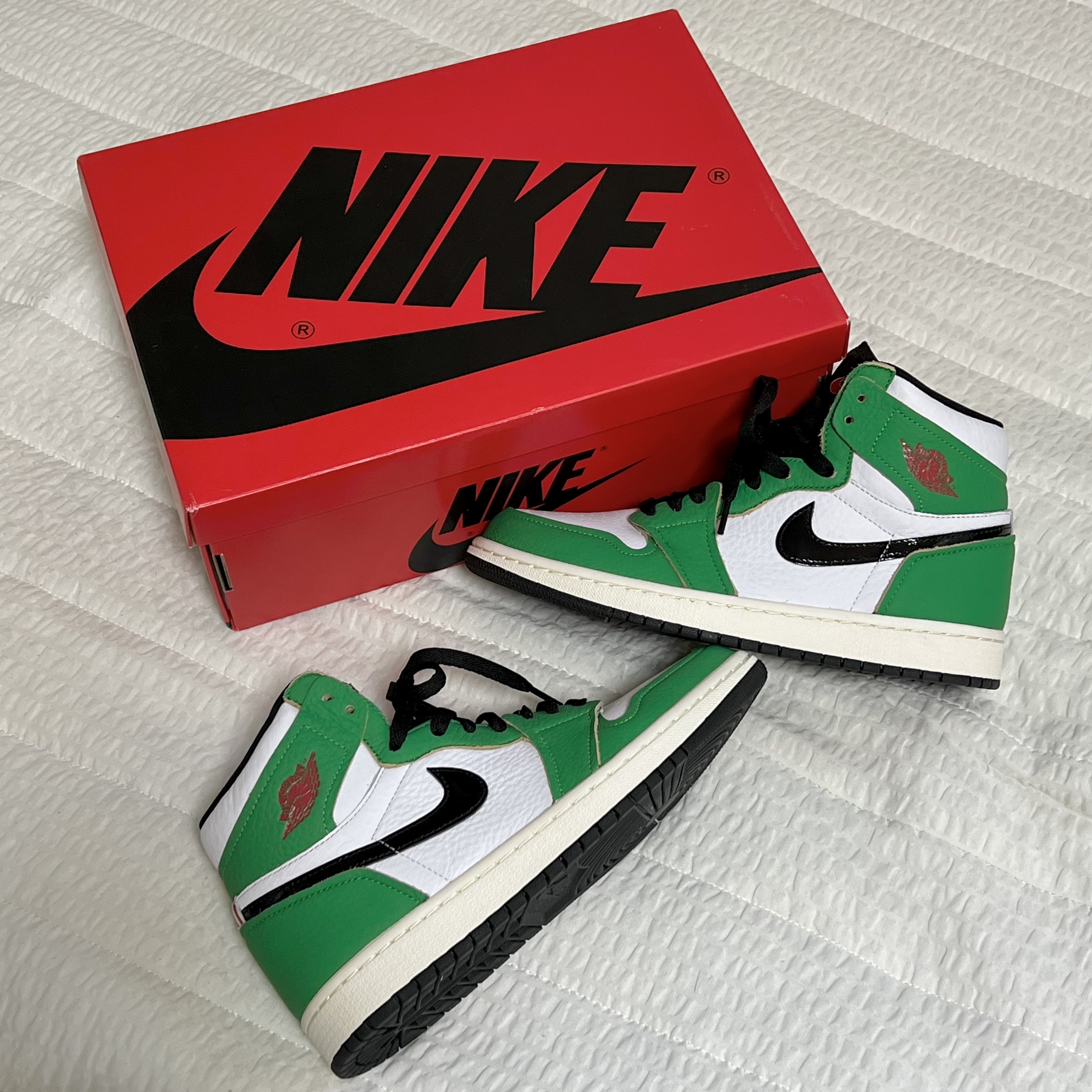 (W) Jordan 1 Retro High OG Lucky Green 착용 스타일 - 3