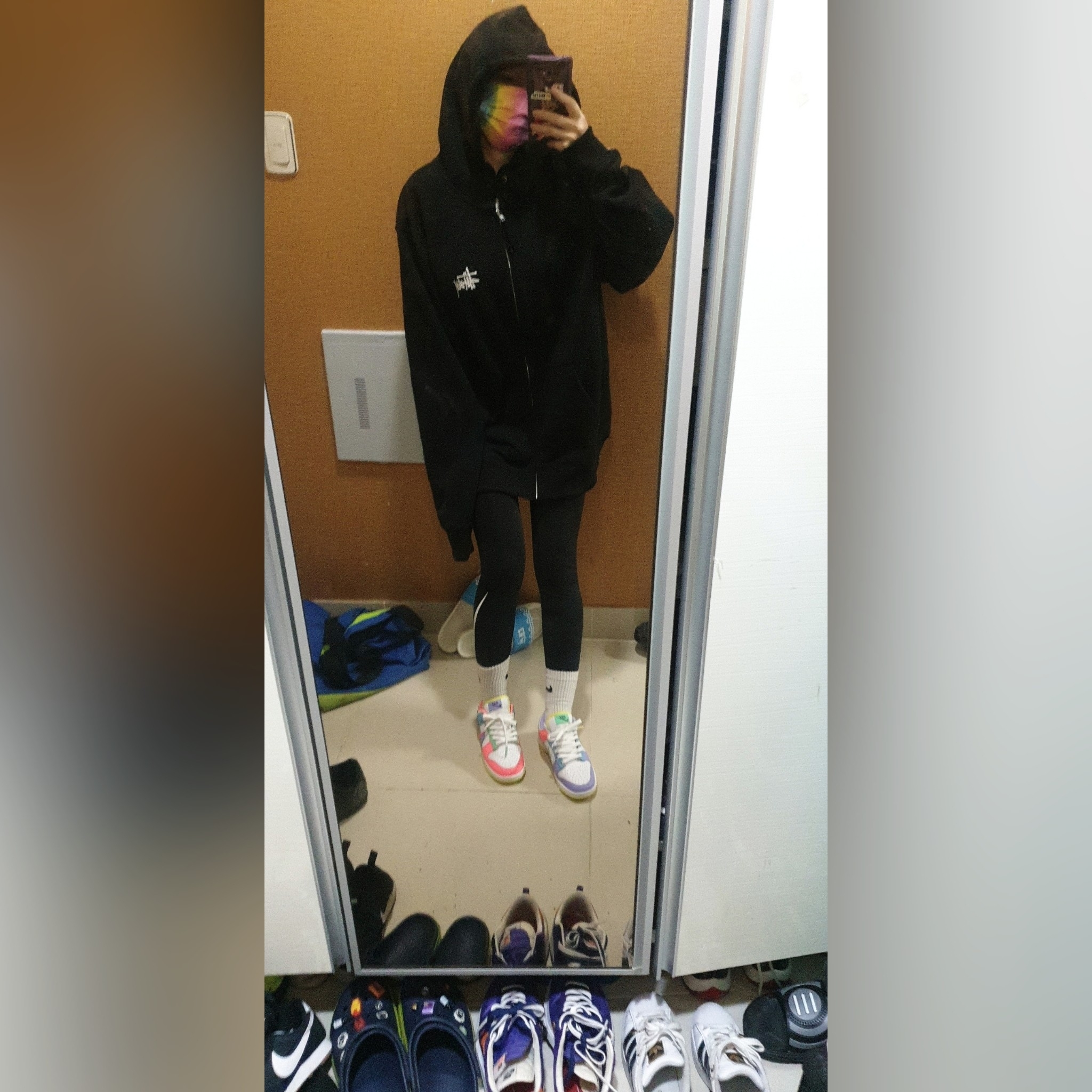 Stussy Basic Stussy Zip Hoodie Black 2021, (W) Nike Dunk Low SE Candy 착용 스타일 - 1