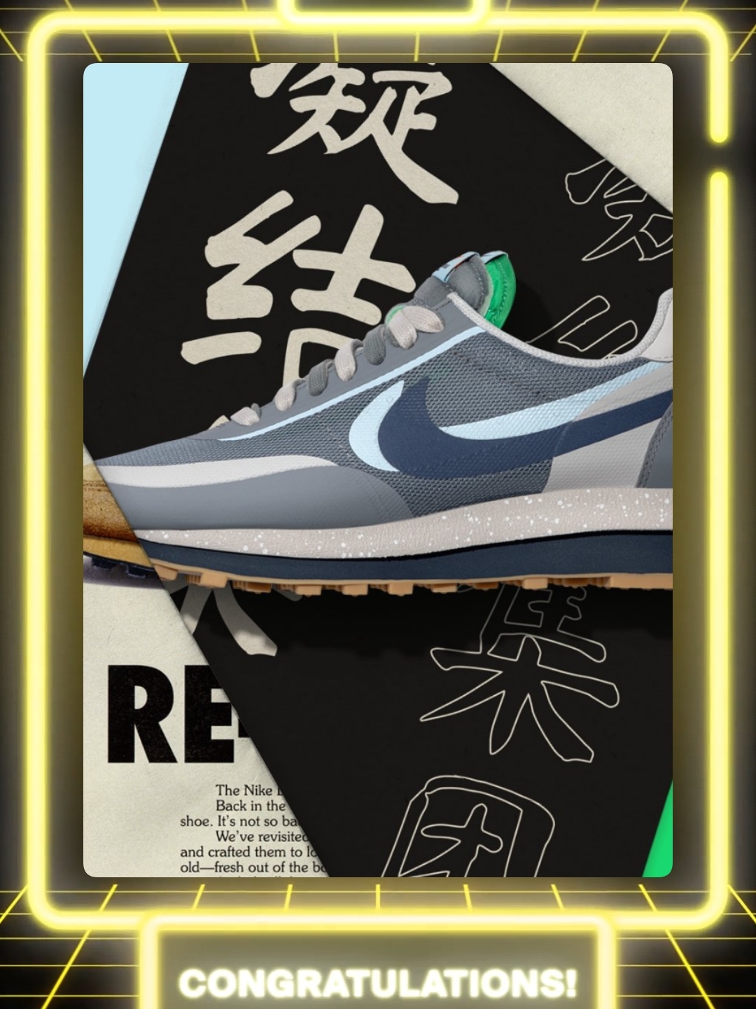 Nike x Sacai x Clot LDWaffle Cool Grey 착용 스타일 - 3