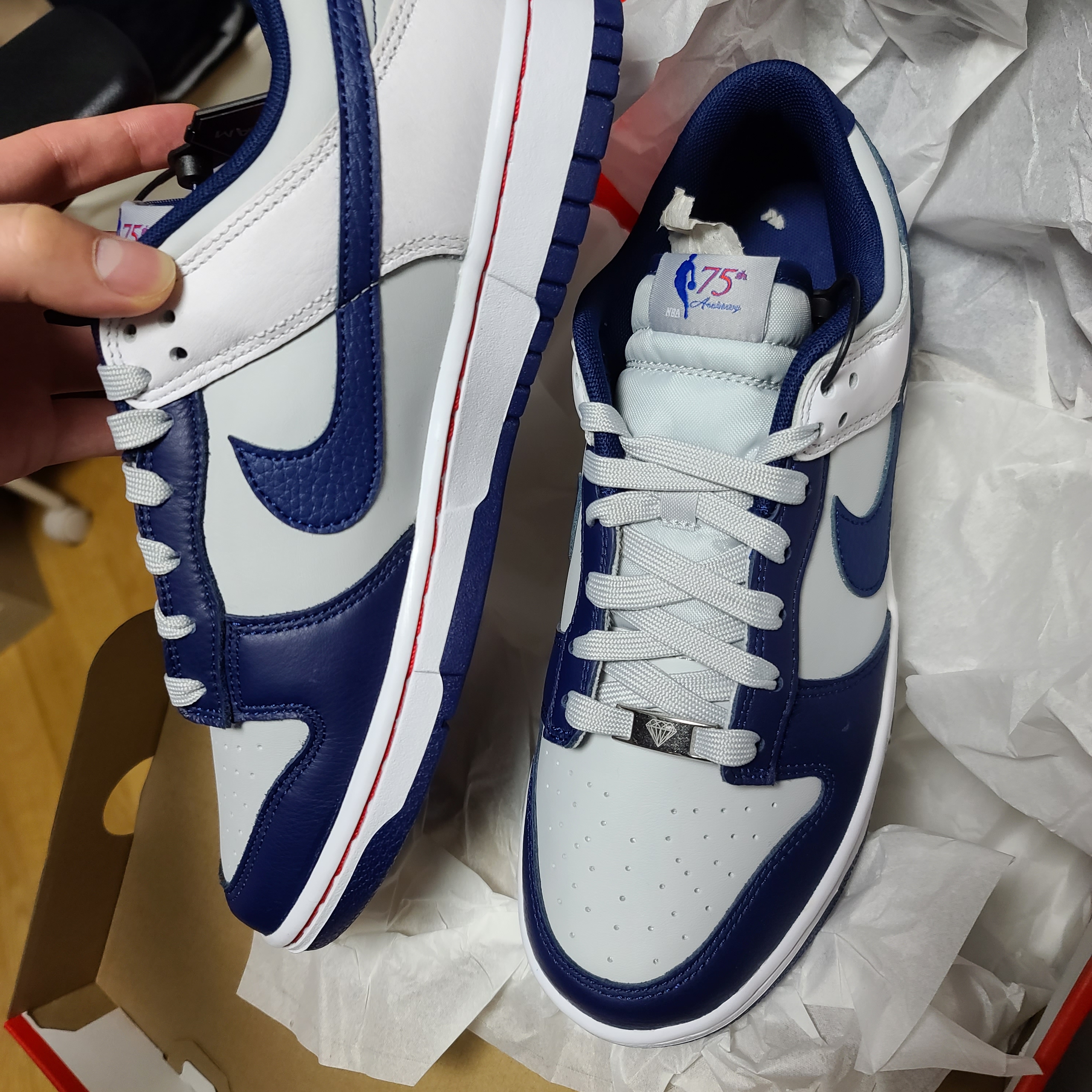Nike x NBA Dunk Low Retro EMB Nets 착용 스타일 - 2