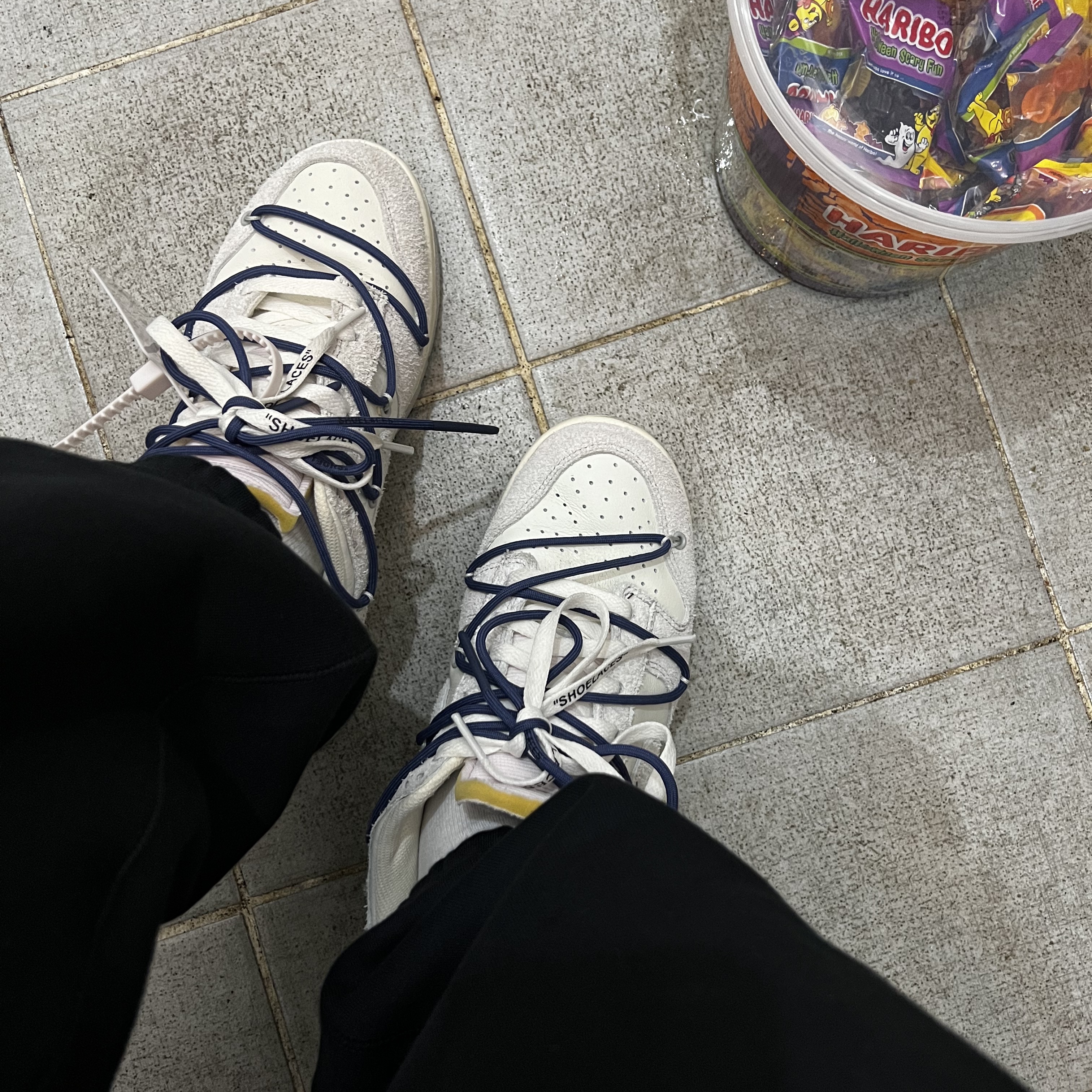 Nike x Off-White Dunk Low The 50 - Lot 18, Nike x Stussy NRG ZR Fleece Pants Black - Asia 착용 스타일