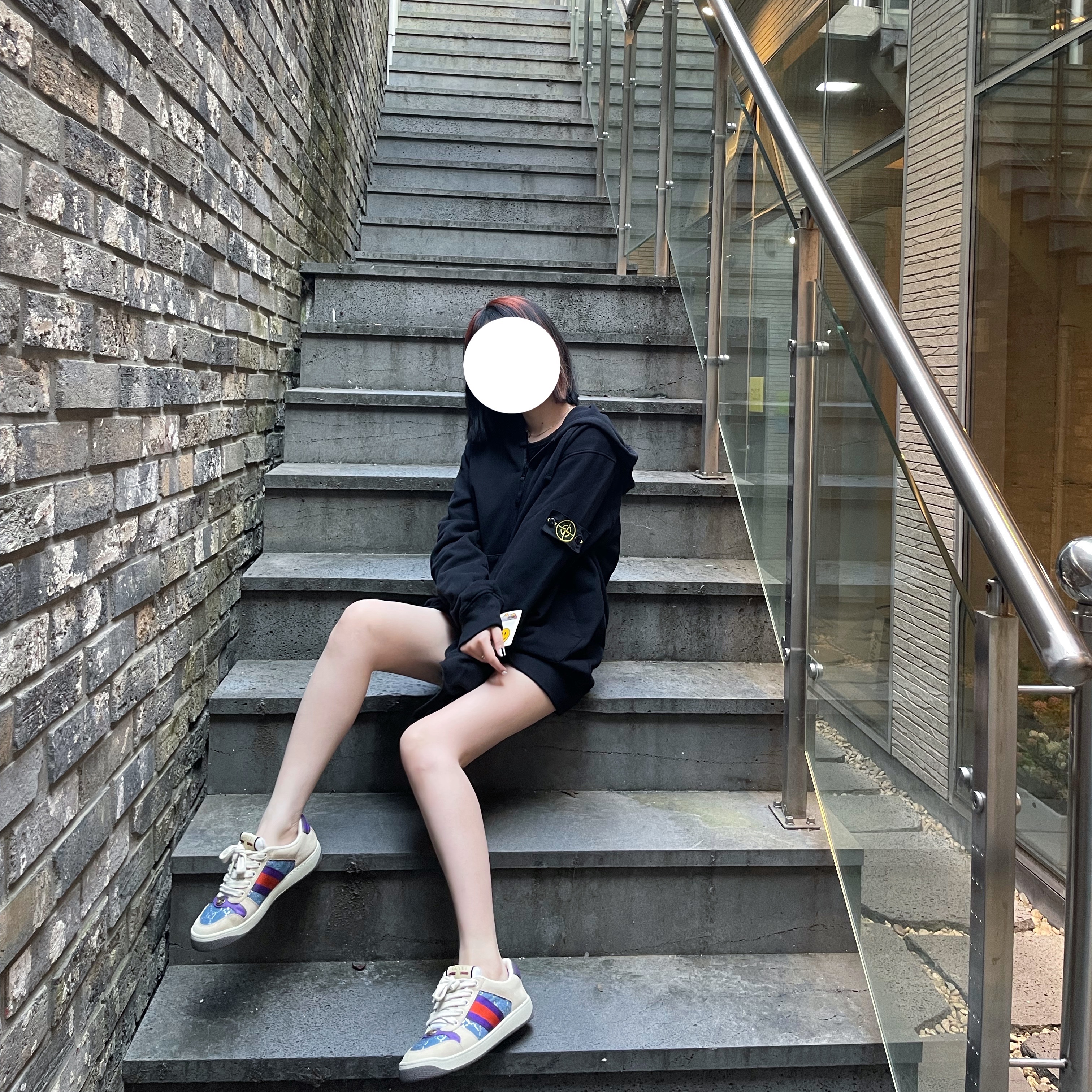 Stone Island 64220 Full Zip Hooded Sweatshirt Black - 21FW, Stone Island 64120 Cotton Fleece Hooded Sweatshirt Black - 21FW 착용 스타일 - 3