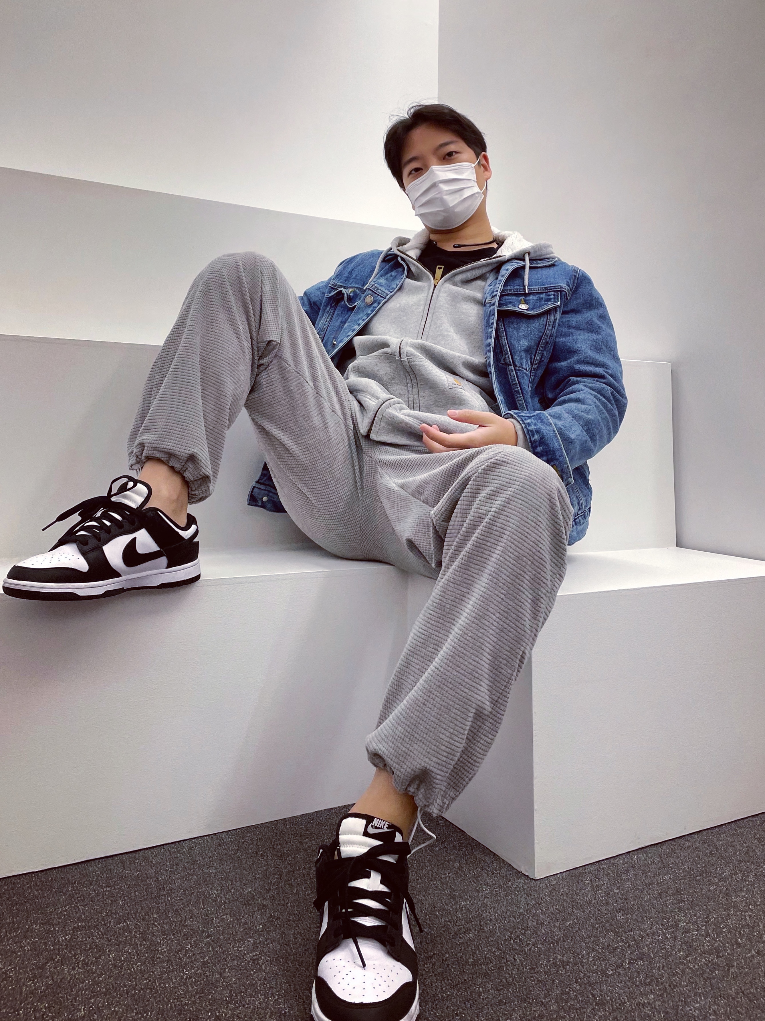 (W) Nike Dunk Low Black 착용 스타일