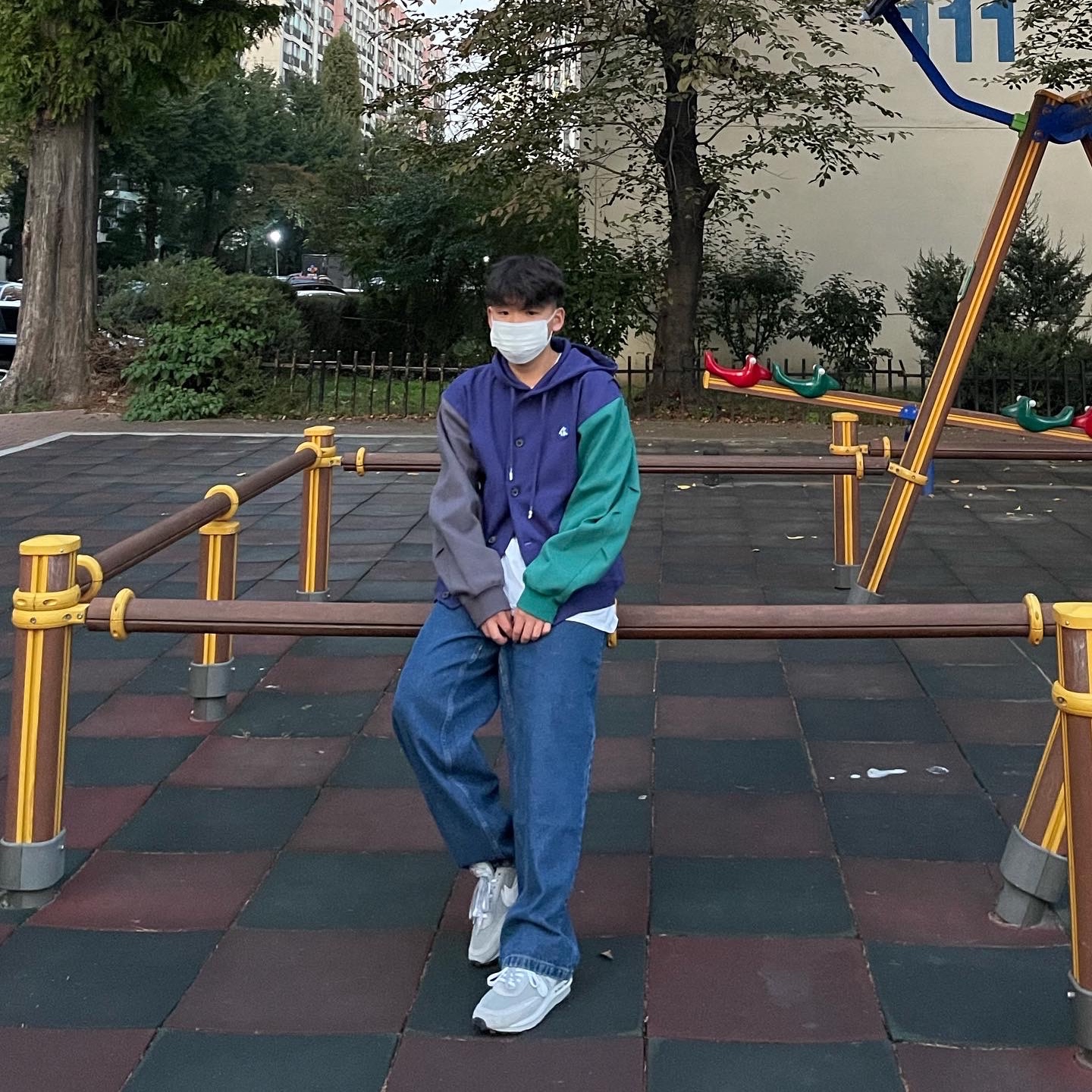 Nike x Sacai x Fragment LDWaffle Light Smoke Grey 착용 스타일