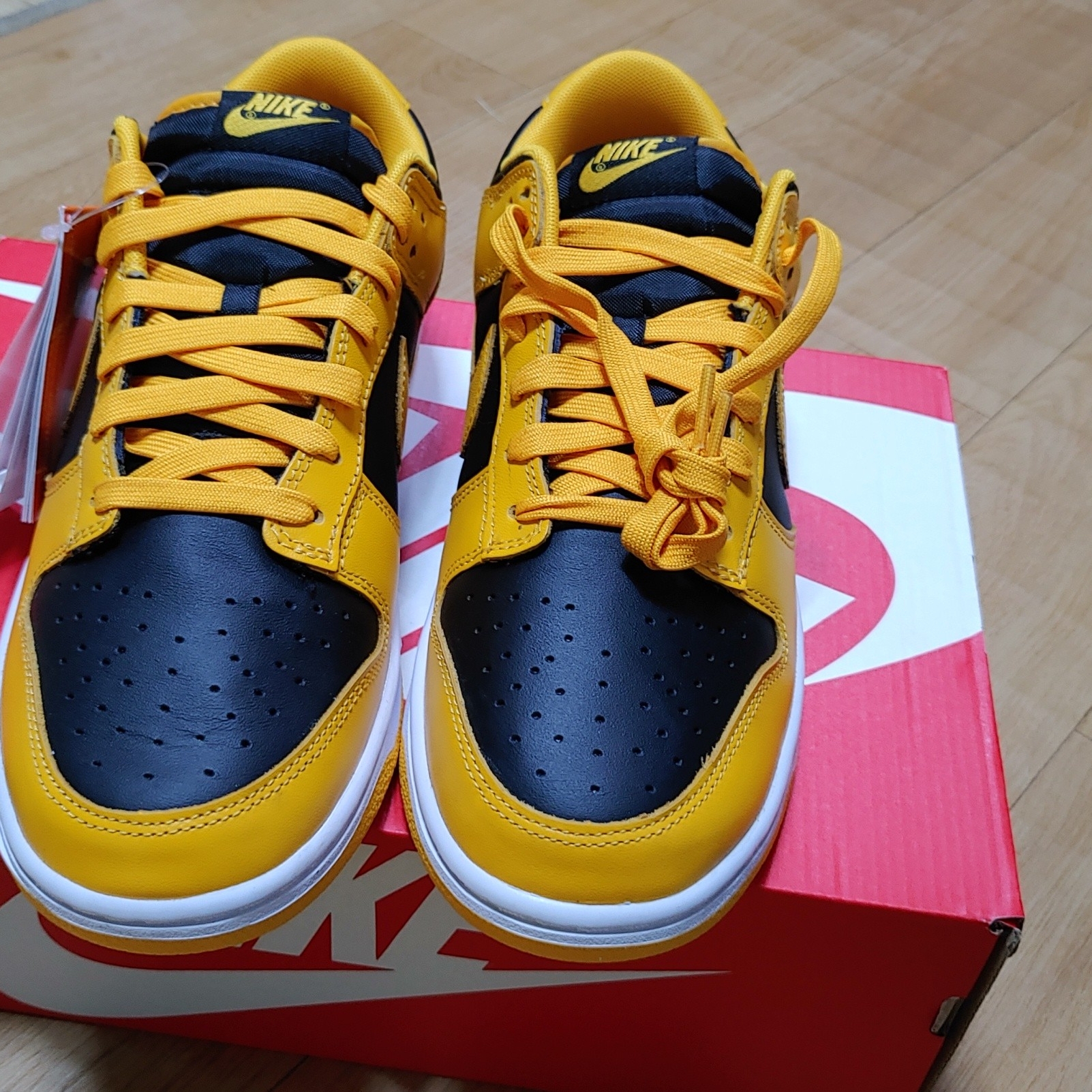 Nike Dunk Low Retro Championship Goldenrod 착용 스타일 - 1