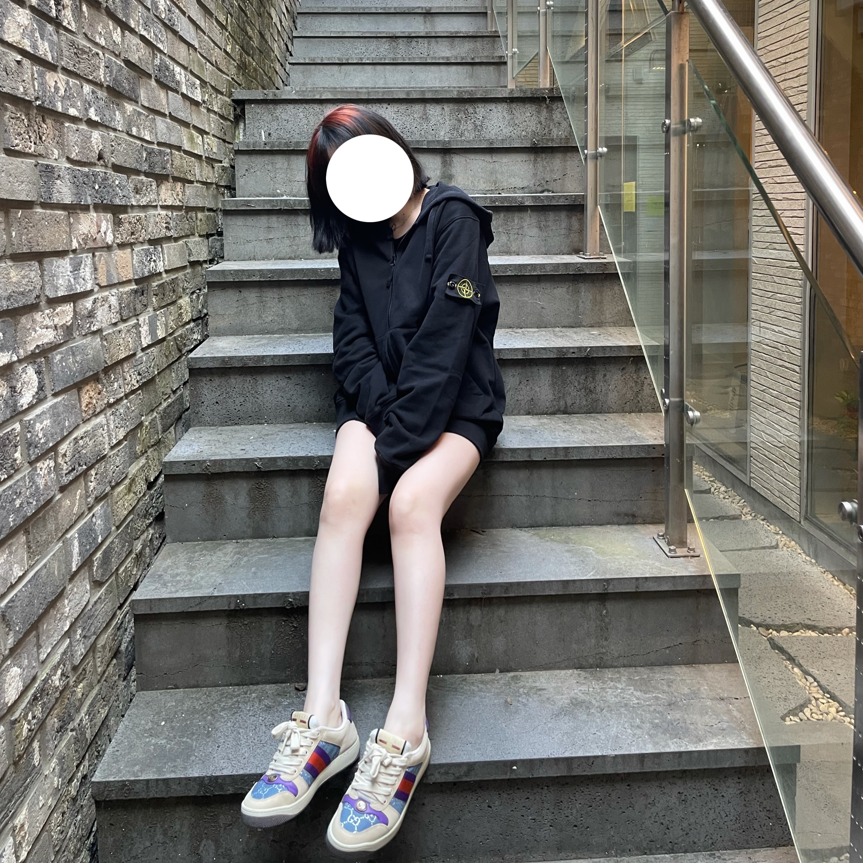 Stone Island 64220 Full Zip Hooded Sweatshirt Black - 21FW, Stone Island 64120 Cotton Fleece Hooded Sweatshirt Black - 21FW 착용 스타일 - 1