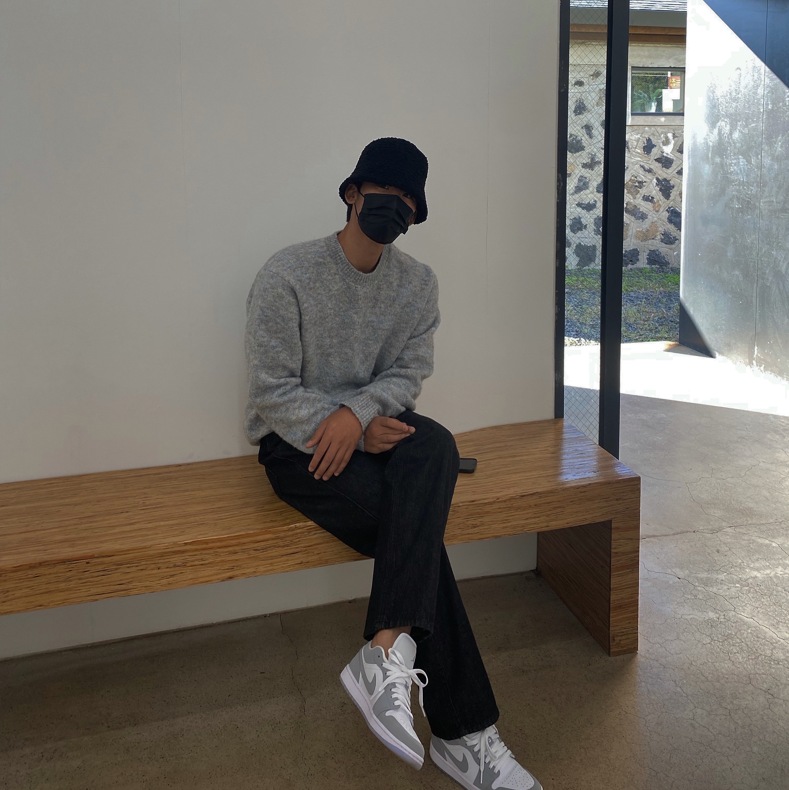 (W) Jordan 1 Low White Wolf Grey 착용 스타일