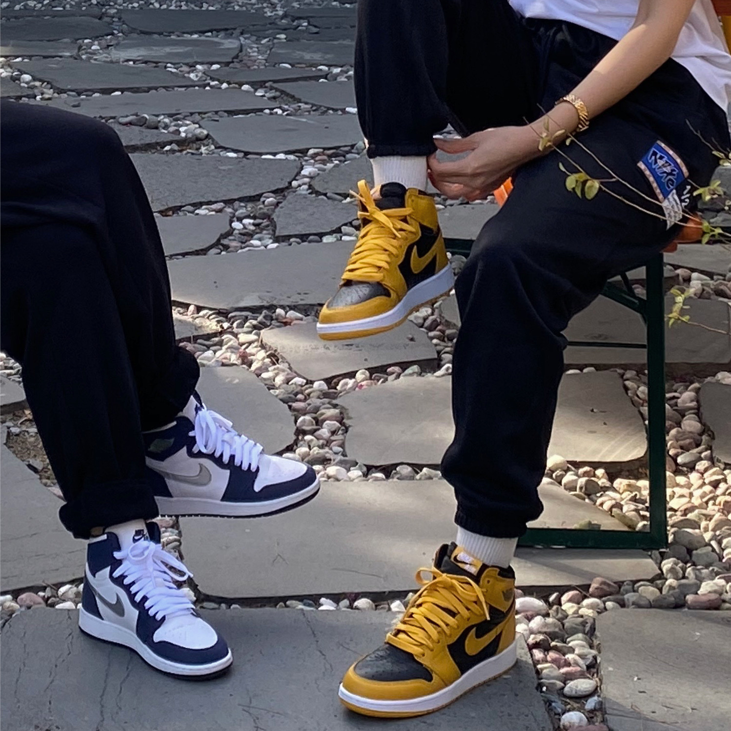 (GS) Jordan 1 Retro High OG Pollen, (GS) Jordan 1 Retro High OG CO.JP Midnight Navy 착용 스타일
