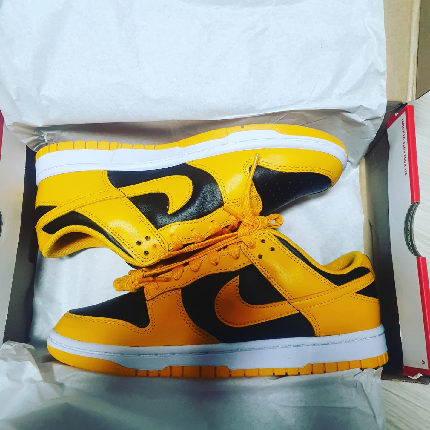 Nike Dunk Low Retro Championship Goldenrod 착용 스타일 - 2