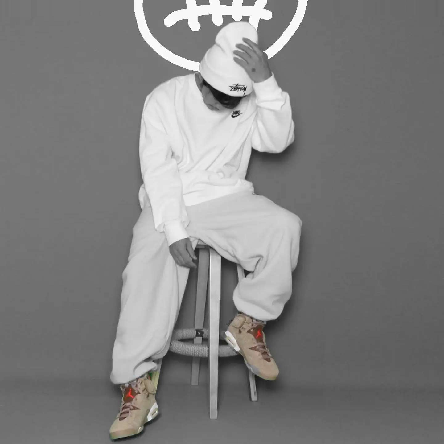 Jordan 6 x Travis Scott Retro SP British Khaki, Nike x Stussy Cuff Beanie 착용 스타일