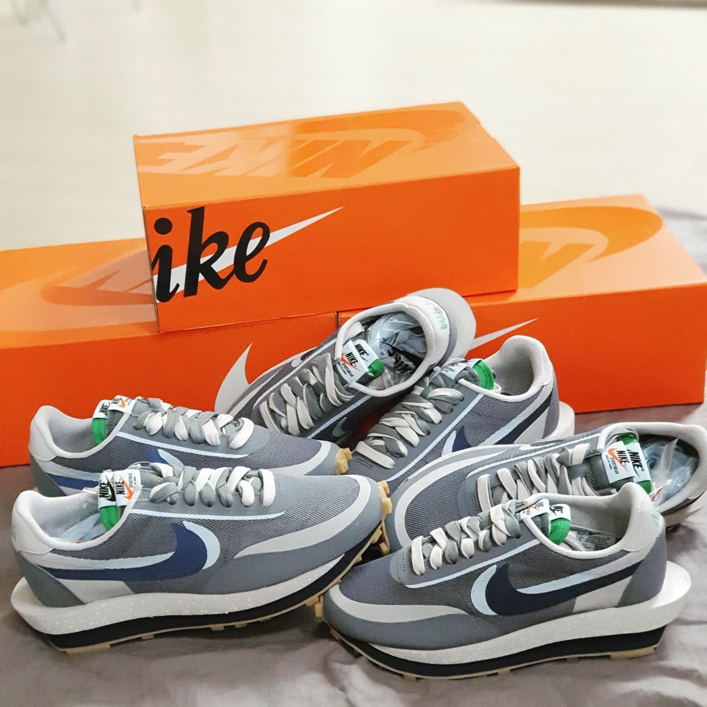 Nike x Sacai x Clot LDWaffle Cool Grey 착용 스타일 - 1