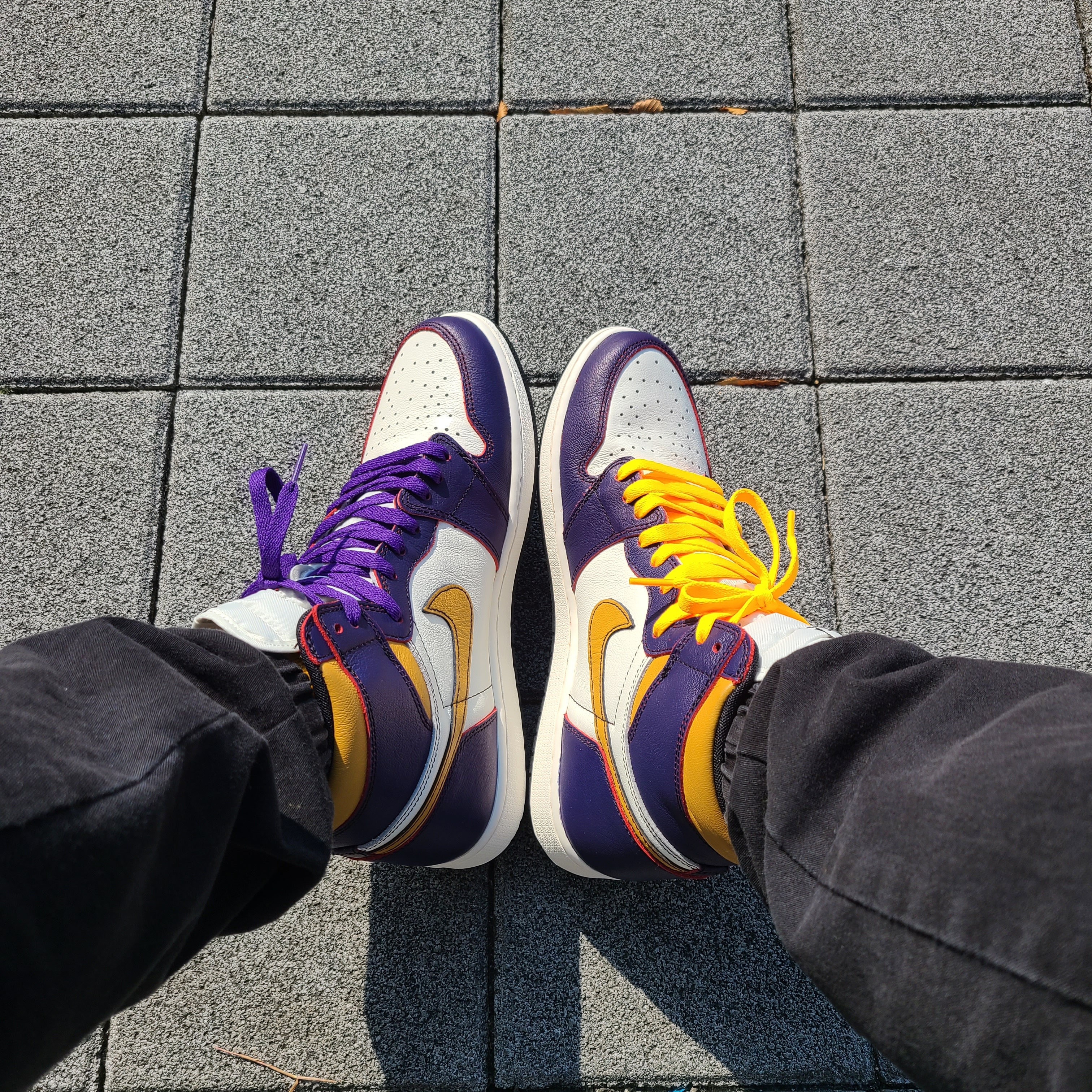 Jordan 1 Retro High OG Defiant SB LA to Chicago 착용 스타일 - 1
