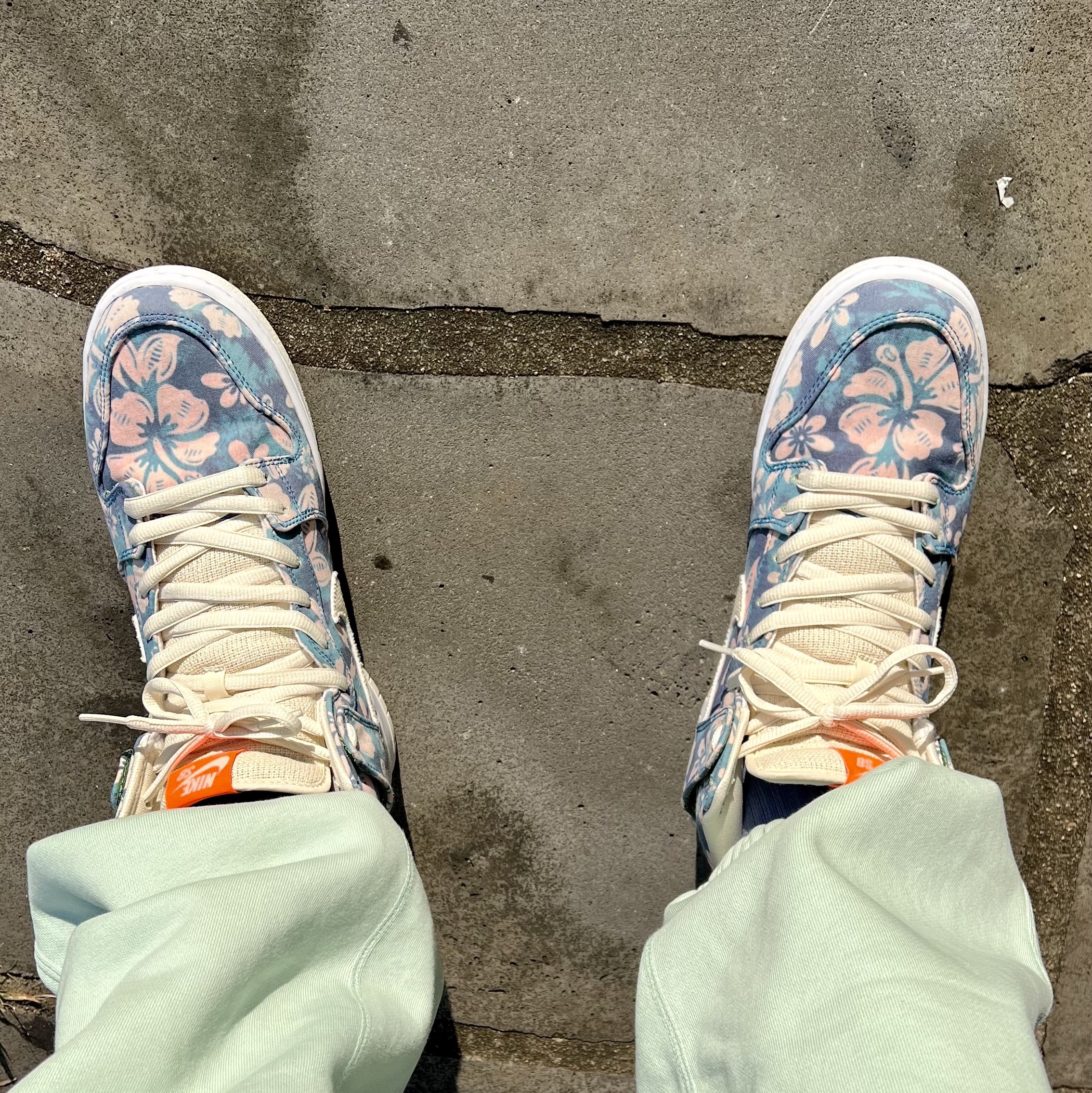 Nike SB Dunk High Pro Hawaii, Nike NRG Solo Swoosh Fleece Pants Steam - US/EU 착용 스타일