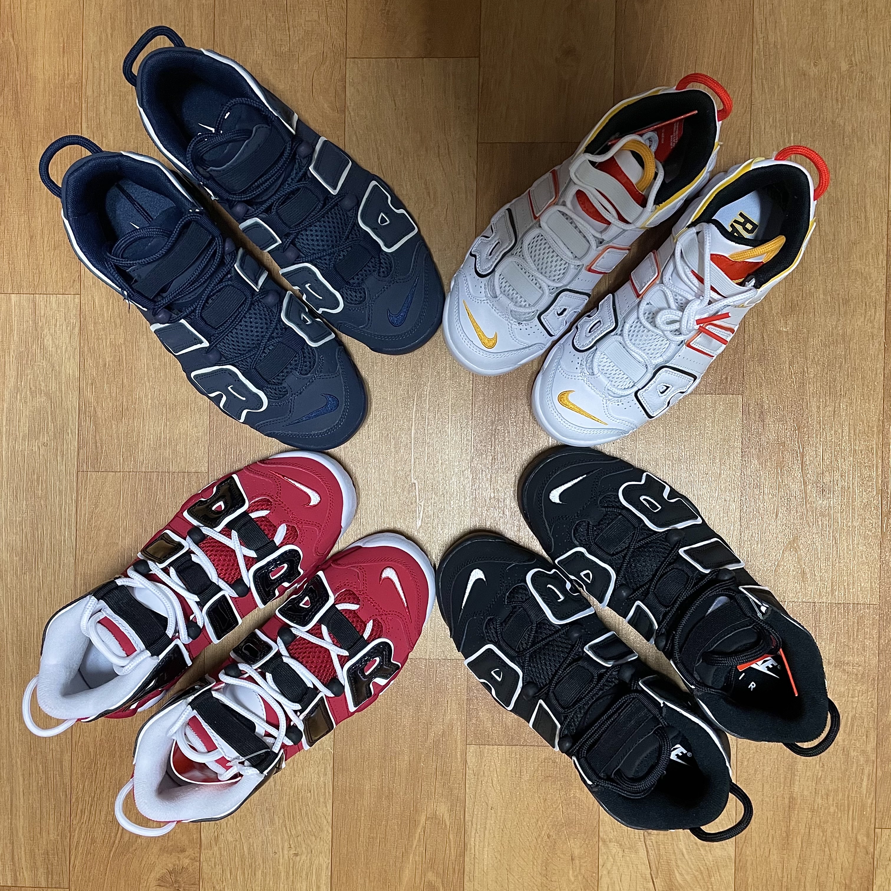 (GS) Nike Air More Uptempo 96 Bulls 2016, (GS) Nike Air More Uptempo Black White 2016 착용 스타일